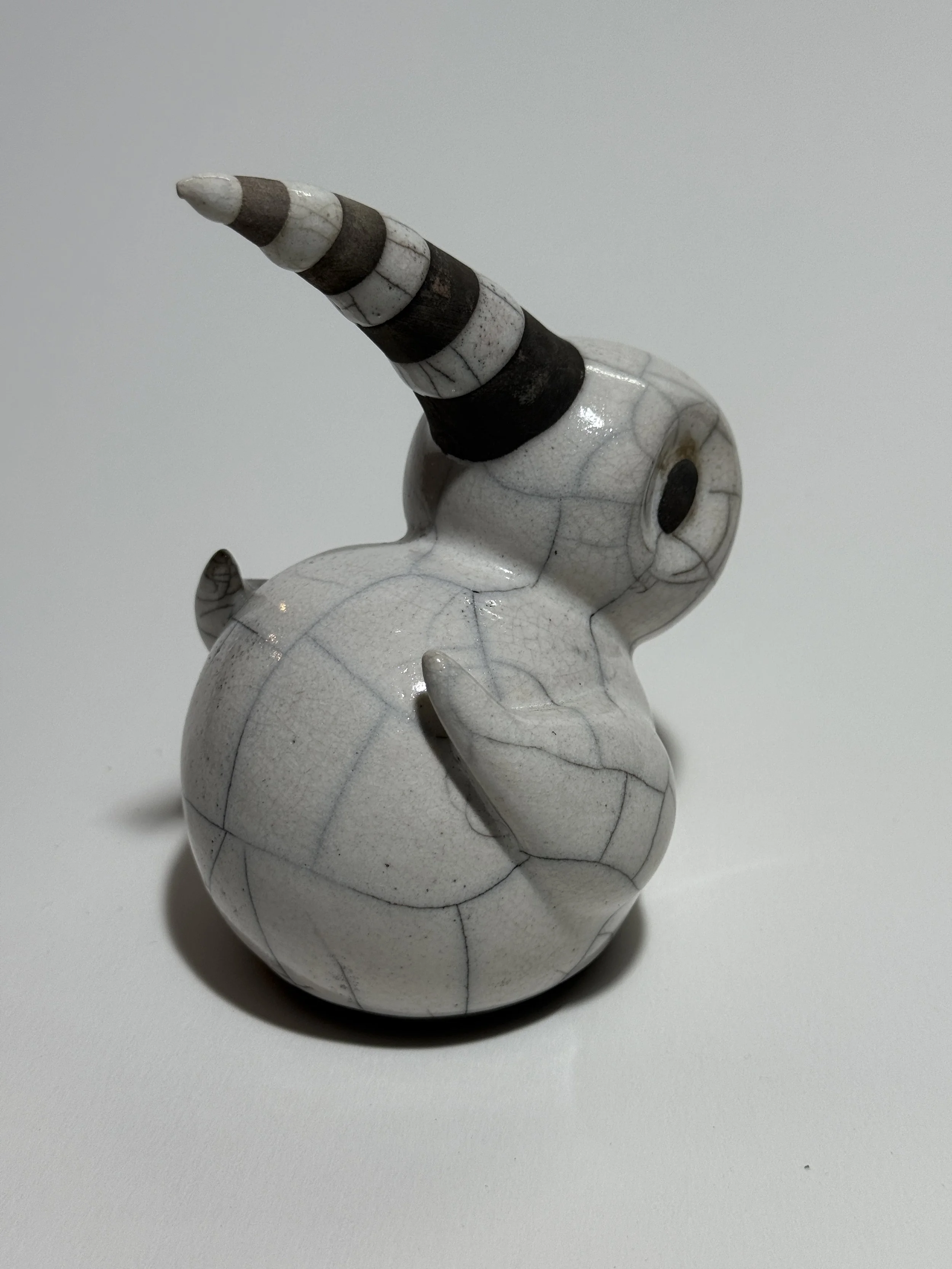 Ceramic Bird Raku White