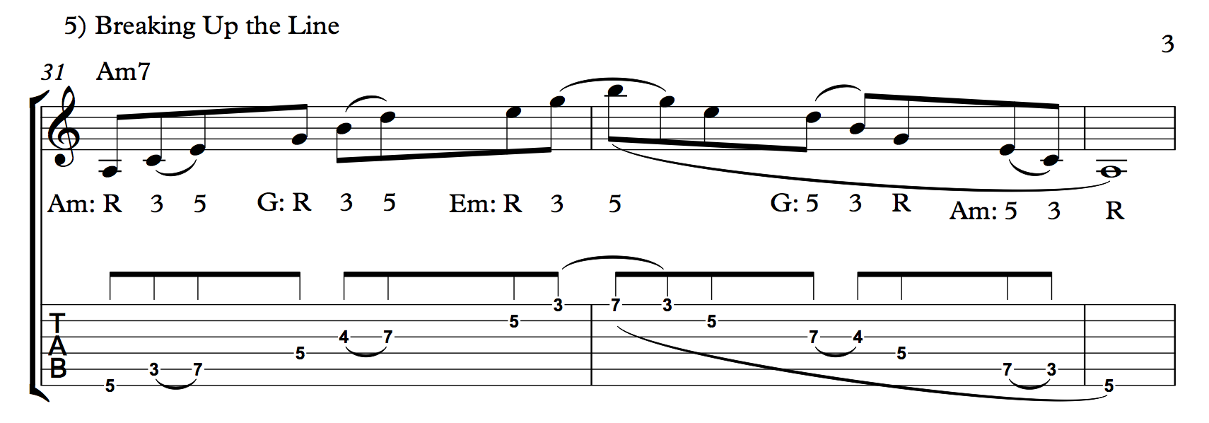 Nick Johnston Guitar - Cm Arp Lick (Breaking up the line)