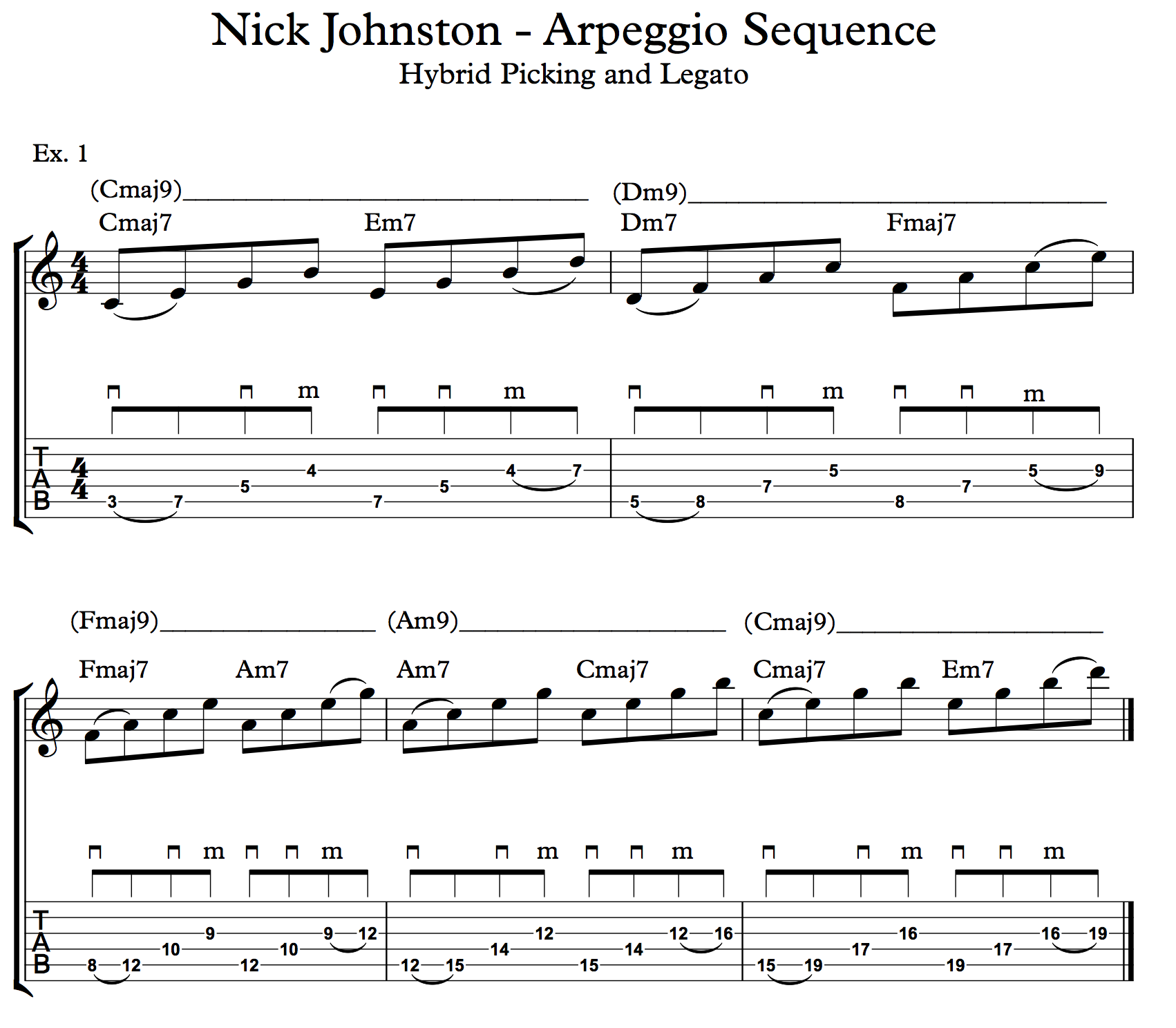 Nick Johnston Guitar - Arpeggio Sequence Lick - Main