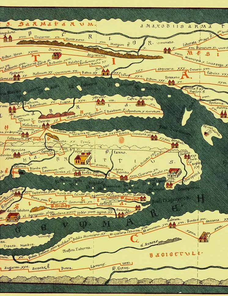 Part of the Tabula Peutingeriana