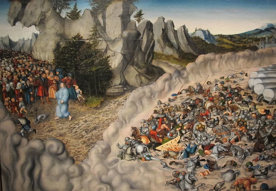 Pharaoh's army engulfed in the Red Sea