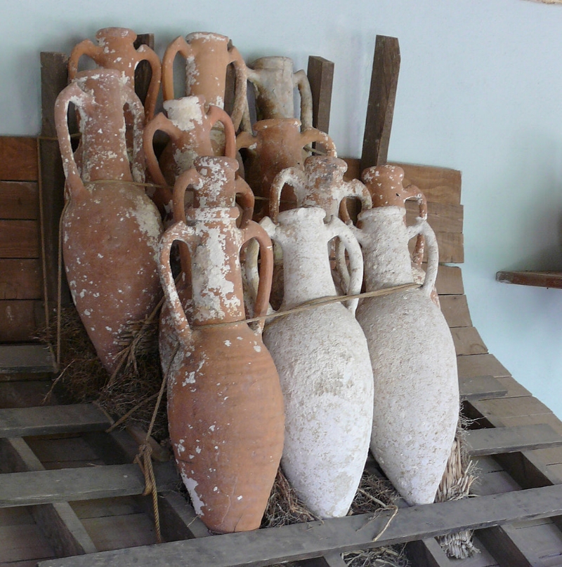 Row of Amphorae ( Ad Meskens, Bodrum Castle Turkey )