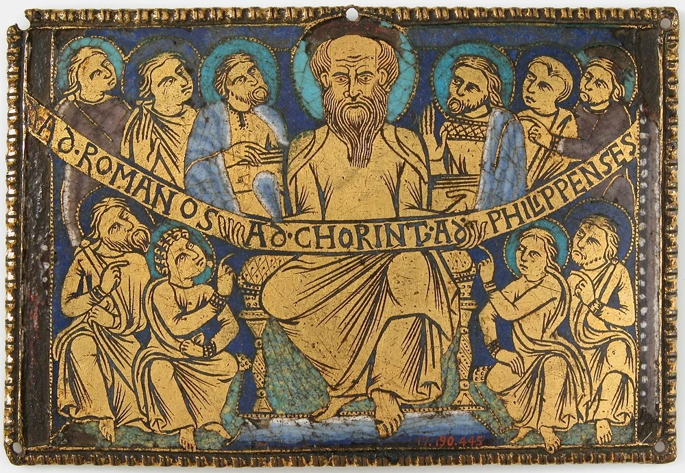 Enamel plaque, St Paul and his Disciples | English(?), ca. 1160-80 | On display in the Metropolitan Museum of Art, New York