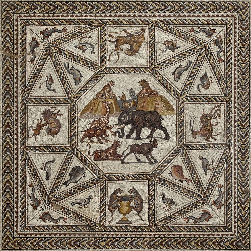Detail from the Lod Mosaic | Third-century mosaic from Lod, Israel | Image Details