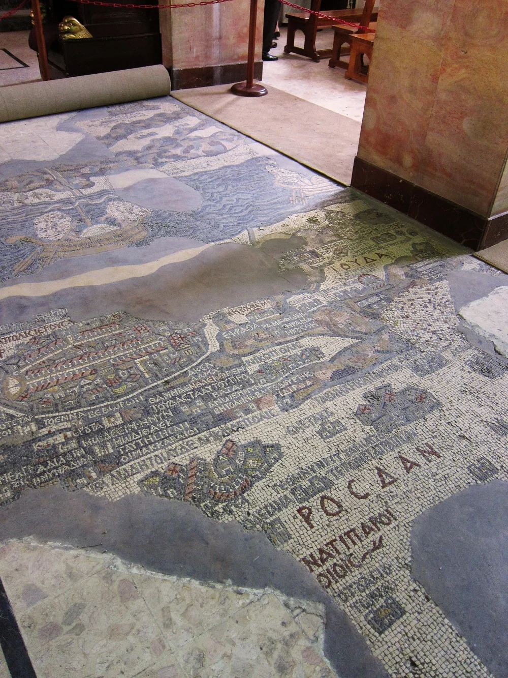 The sixth-century Madaba Map mosaic | The Church of St. George, Madaba (Jordan) | Image Source