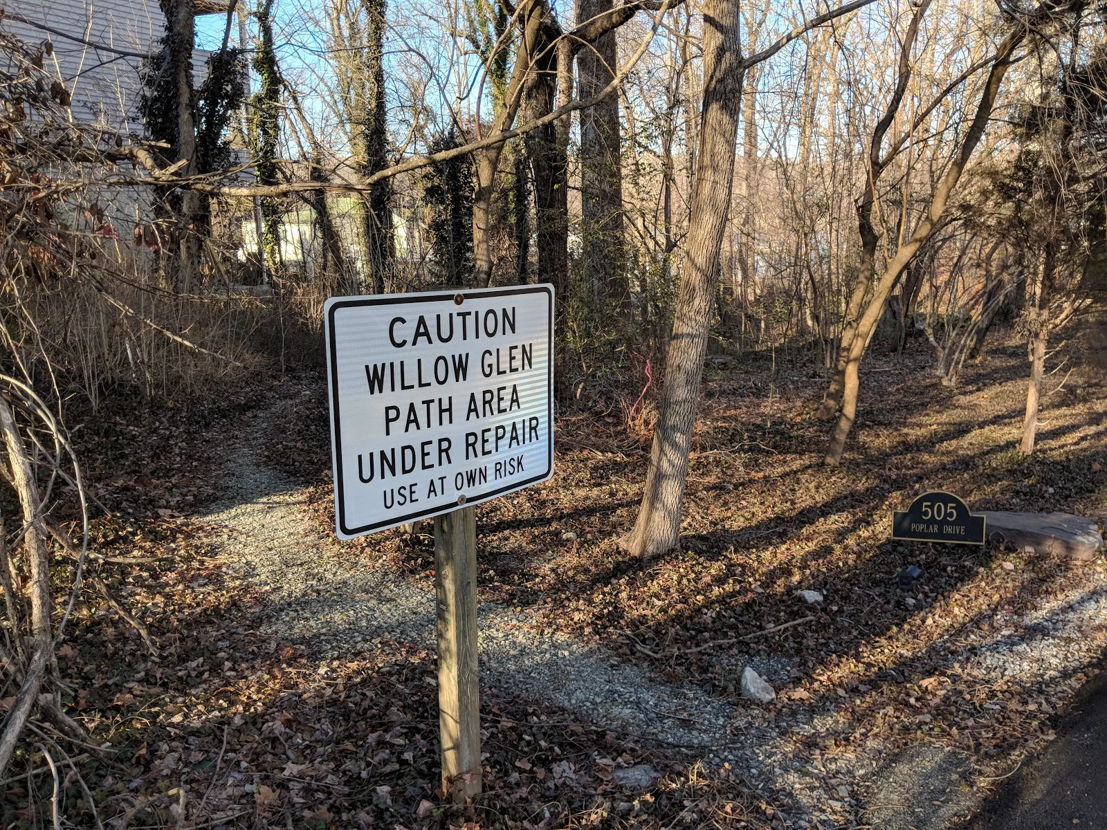 A sign for a pathway in need of restoration. Credit: Michael Wagener.