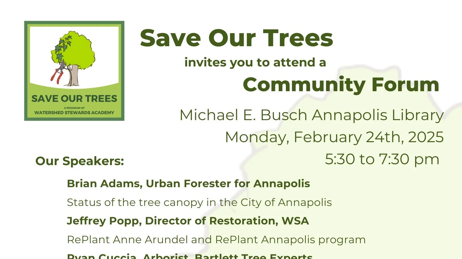 WSA's Save Our Trees Community Forum