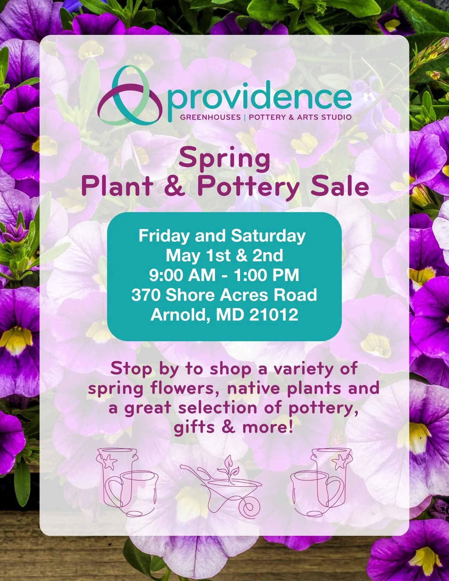 Providence of Maryland Spring Plant &amp; Pottery Sale