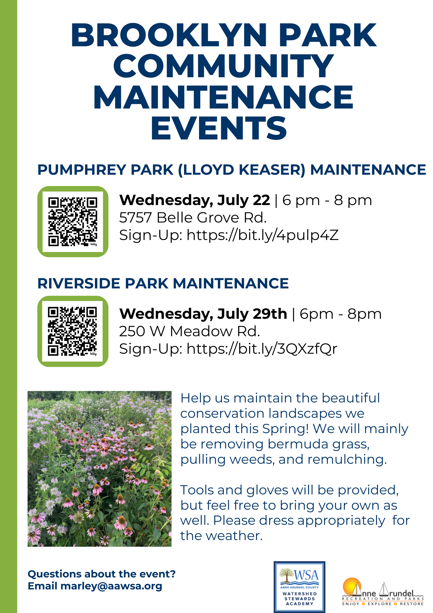 WSA's Pumphrey Park (Lloyd Keaser) Planting Maintenance