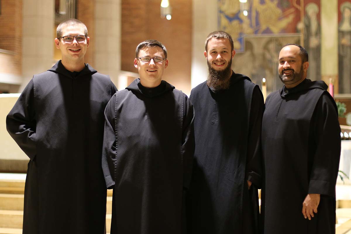Br. Karel, Br. Placidus, Br. Benedict and Fr. Jay, newly professed monks.