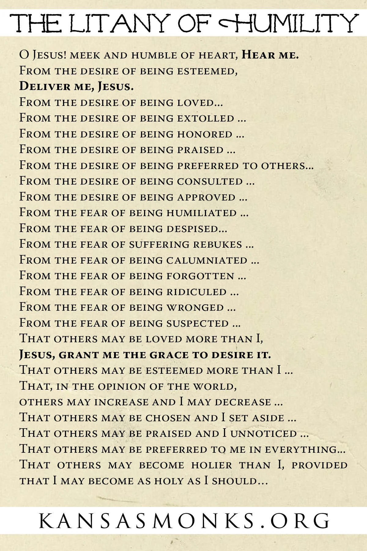Praying for Humility — St. Benedict's Abbey