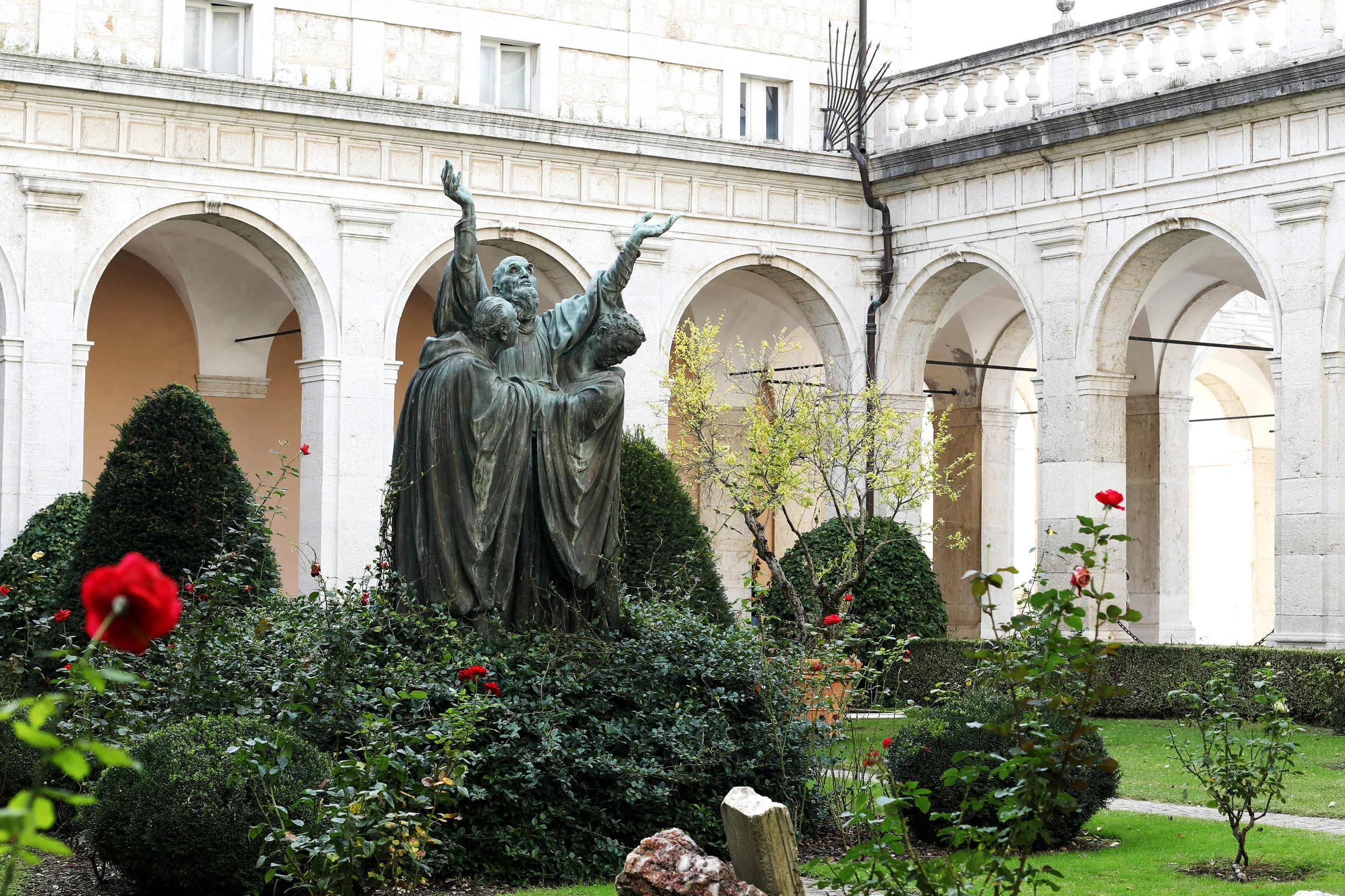 St. Benedict’s disciples raised him up so he could spend his final moments on earth offering thanks to God.