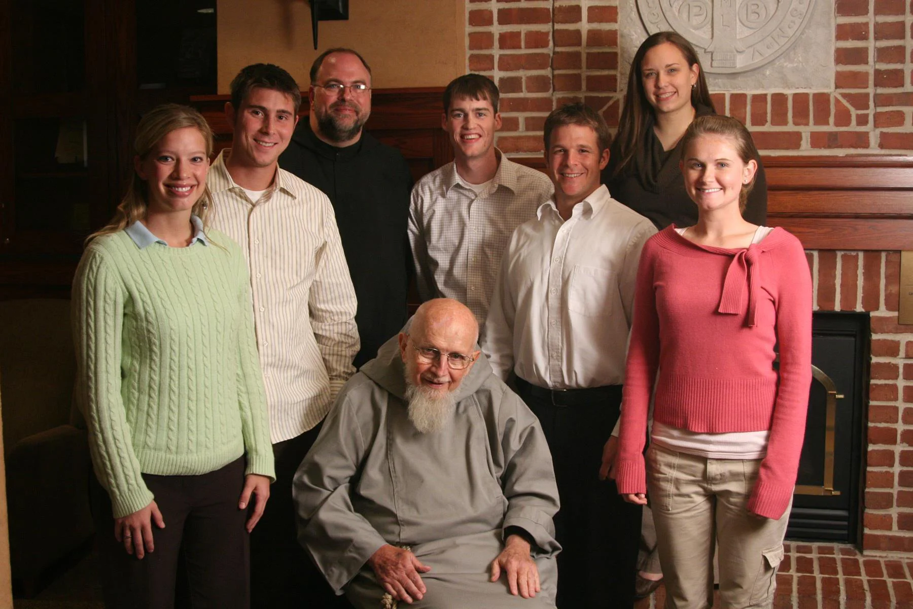 Fr. Meinrad and Benedictine College students with Fr. Benedict Groeschel, CFR