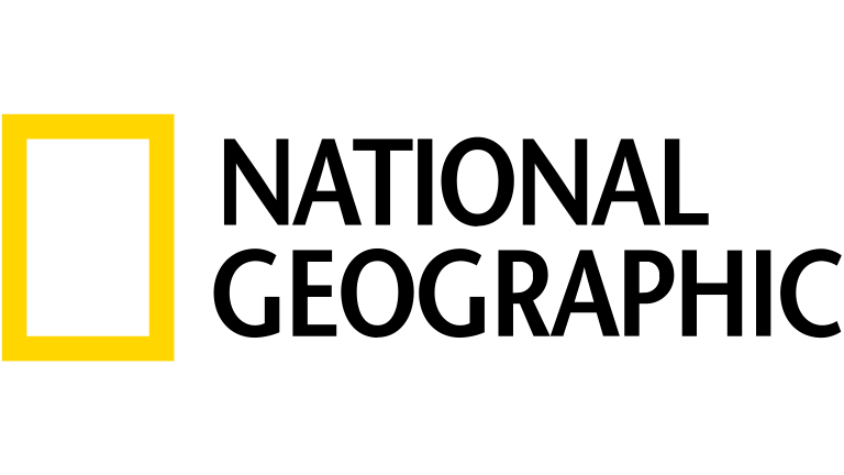 National Geographic logo with yellow rectangle and black text