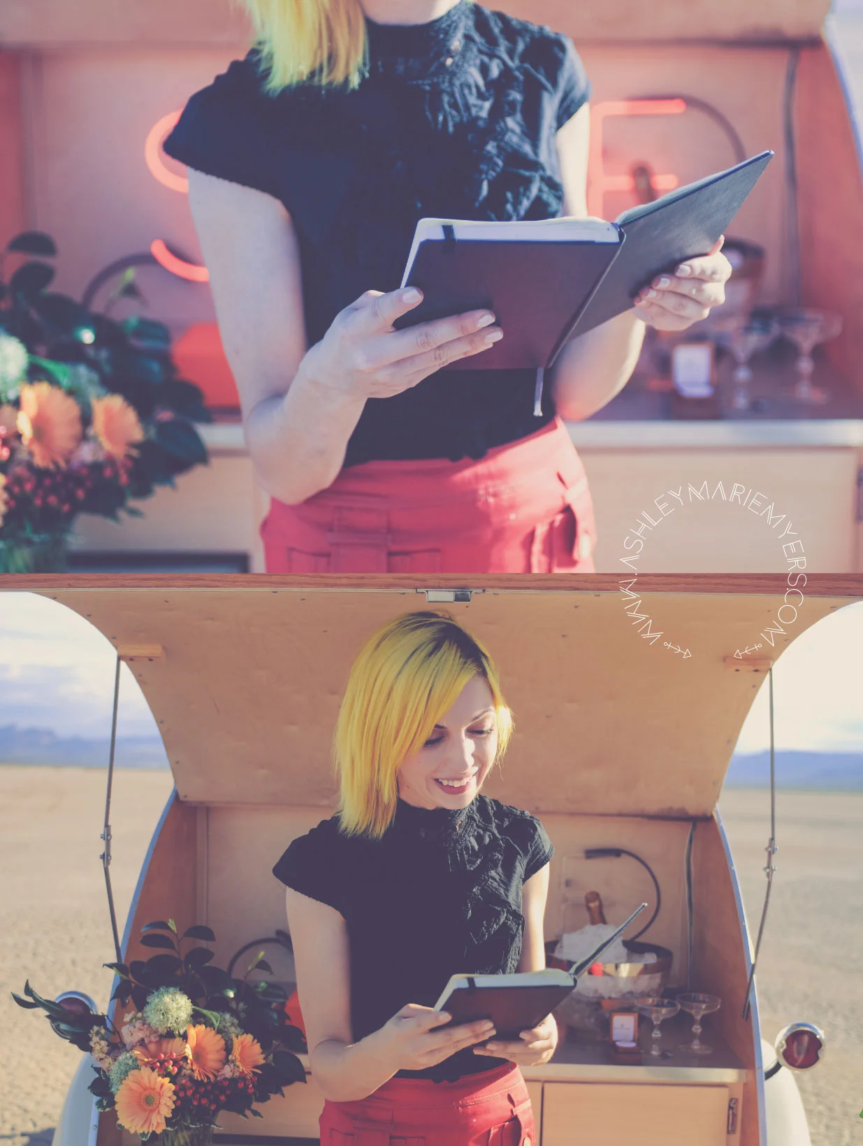 Las Vegas Desert wedding with Flora Pop Dry Lake Bed Wedding, 
