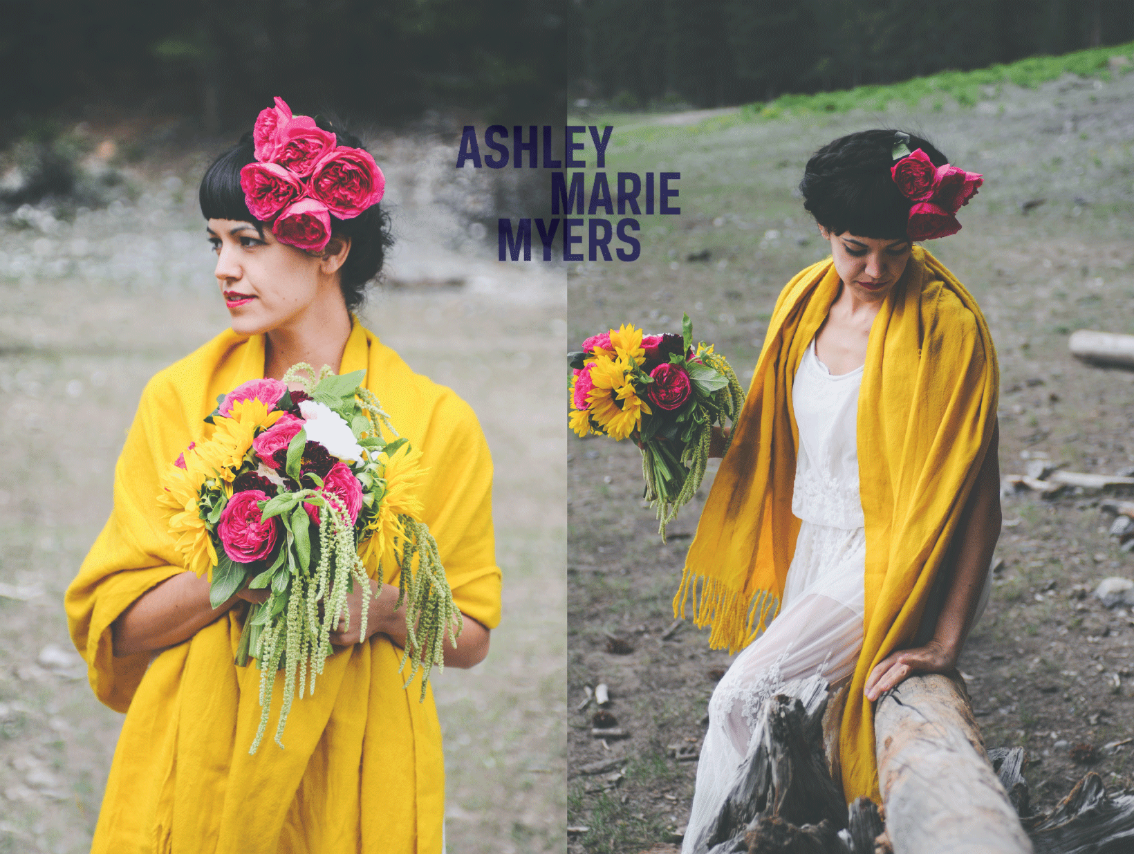 Flora Pop, Mount Charleston, Las Vegas, Frida Kahlo, wedding, bouquet, 