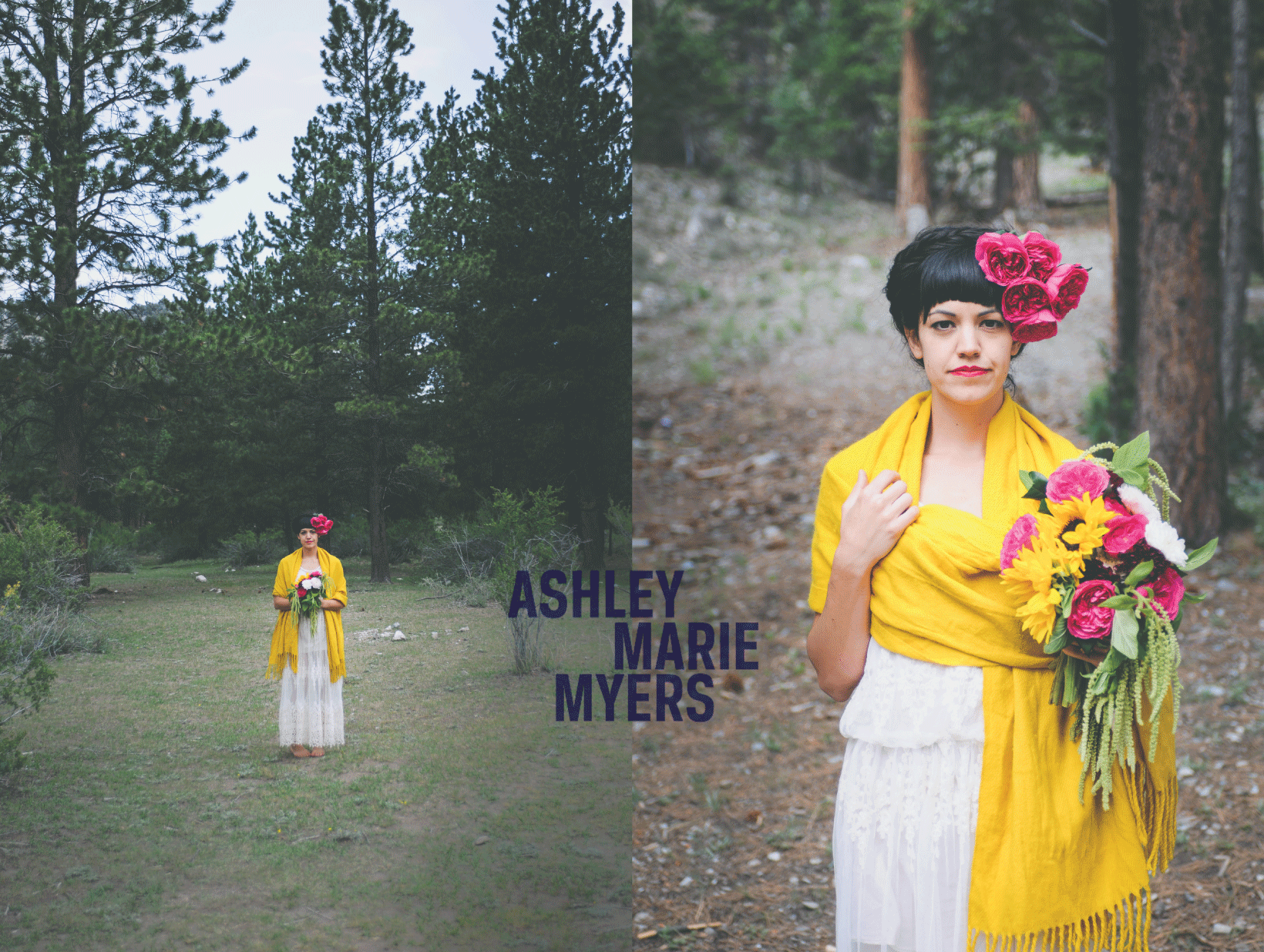 Flora Pop, Mount Charleston, Las Vegas, Frida Kahlo, wedding, bouquet, 