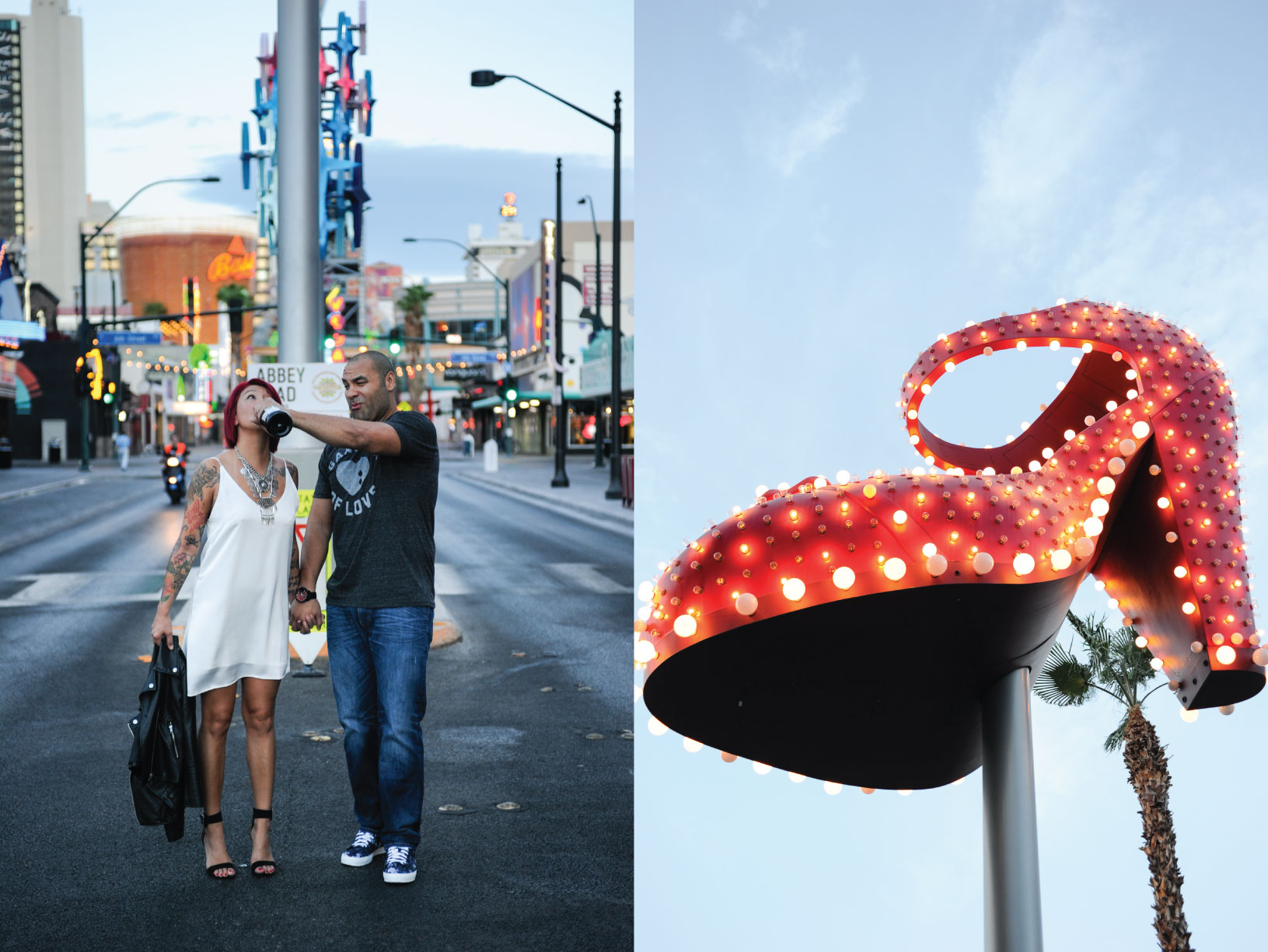 downtown engagement, rock'n roll bride, engagement session, photo shoot engagement, rock'n engagement, fun engagement session, 