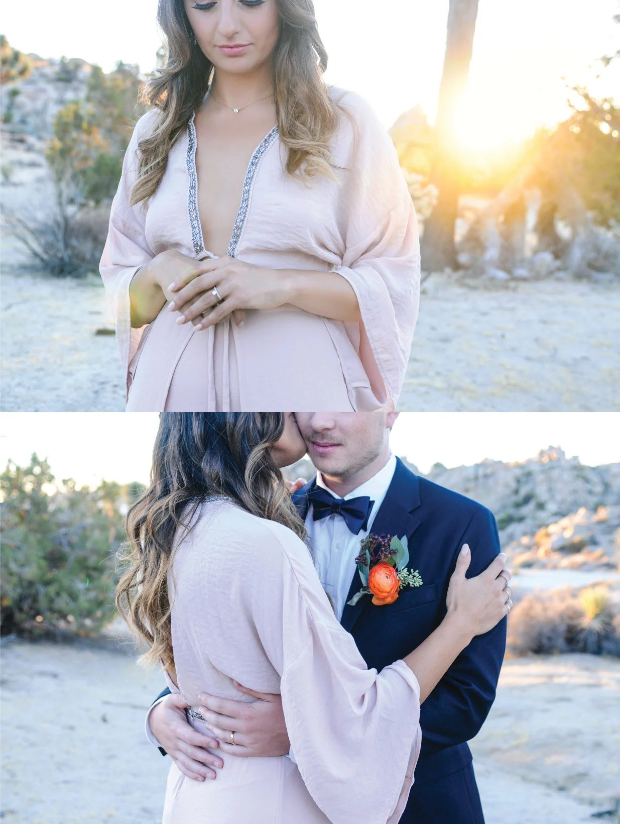 Joshua Tree Elopement, Joshua Tree Wedding, Joshua Tree, CA, Pink Wedding Dress, sunrise wedding, sunrise elopement, Flora Pop Elopement