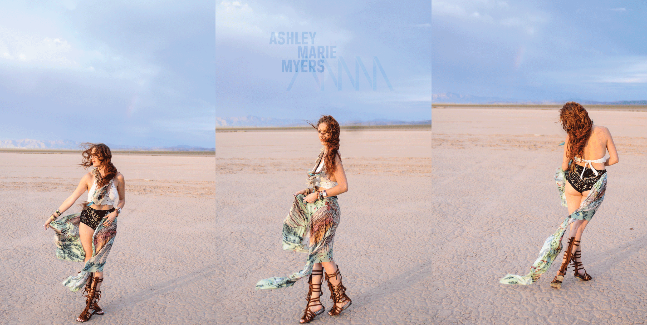 BOHO BUNNIE Dry Lake Bed editorial shoot