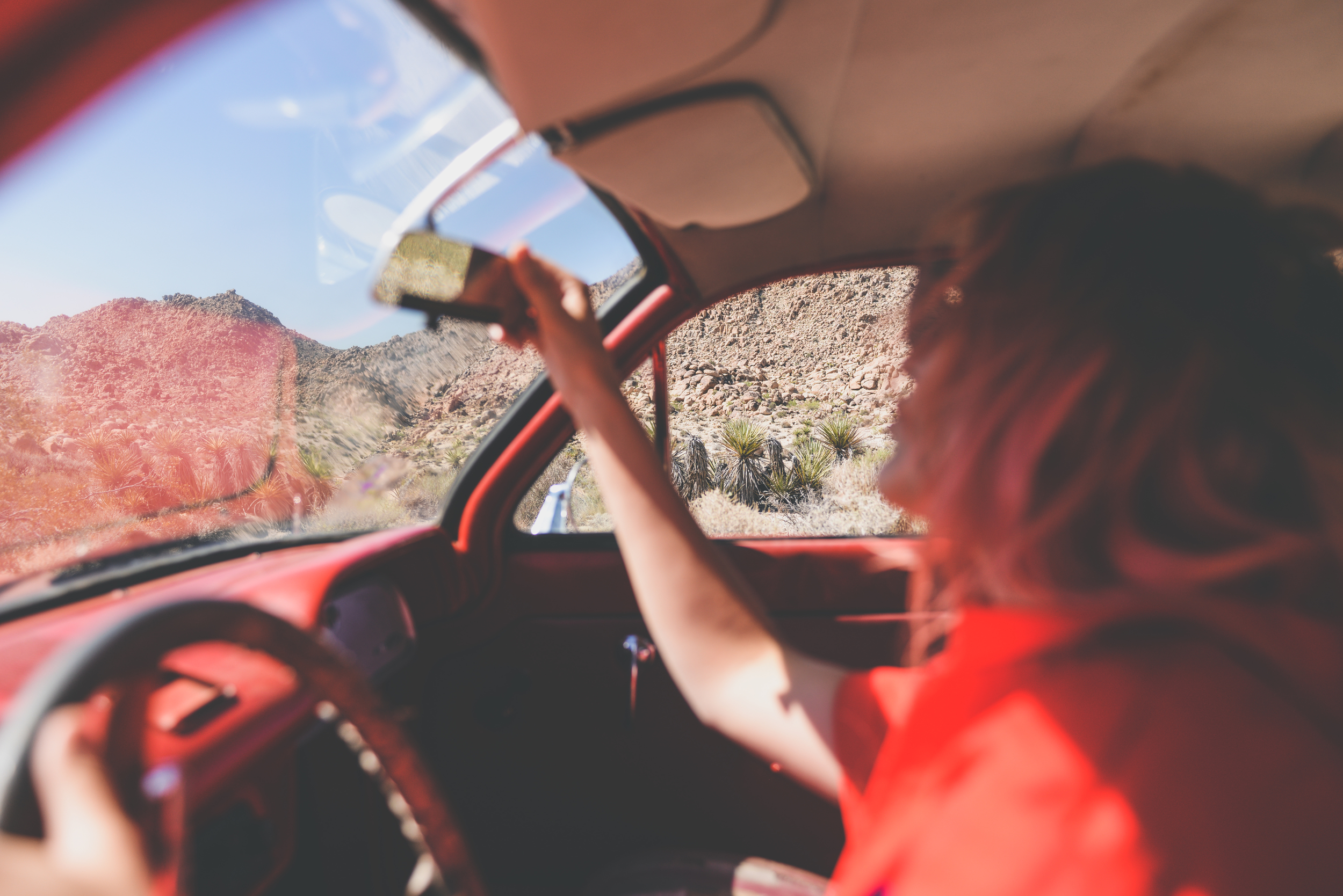 festival wear, vintage jumpsuit, red, festival outfit, ldv vintage, boho bunnie, joshua tree, desert vibes, ashley marie myers, festival gear, vintage outfits, vintage wear, boho, vintage car, red car,