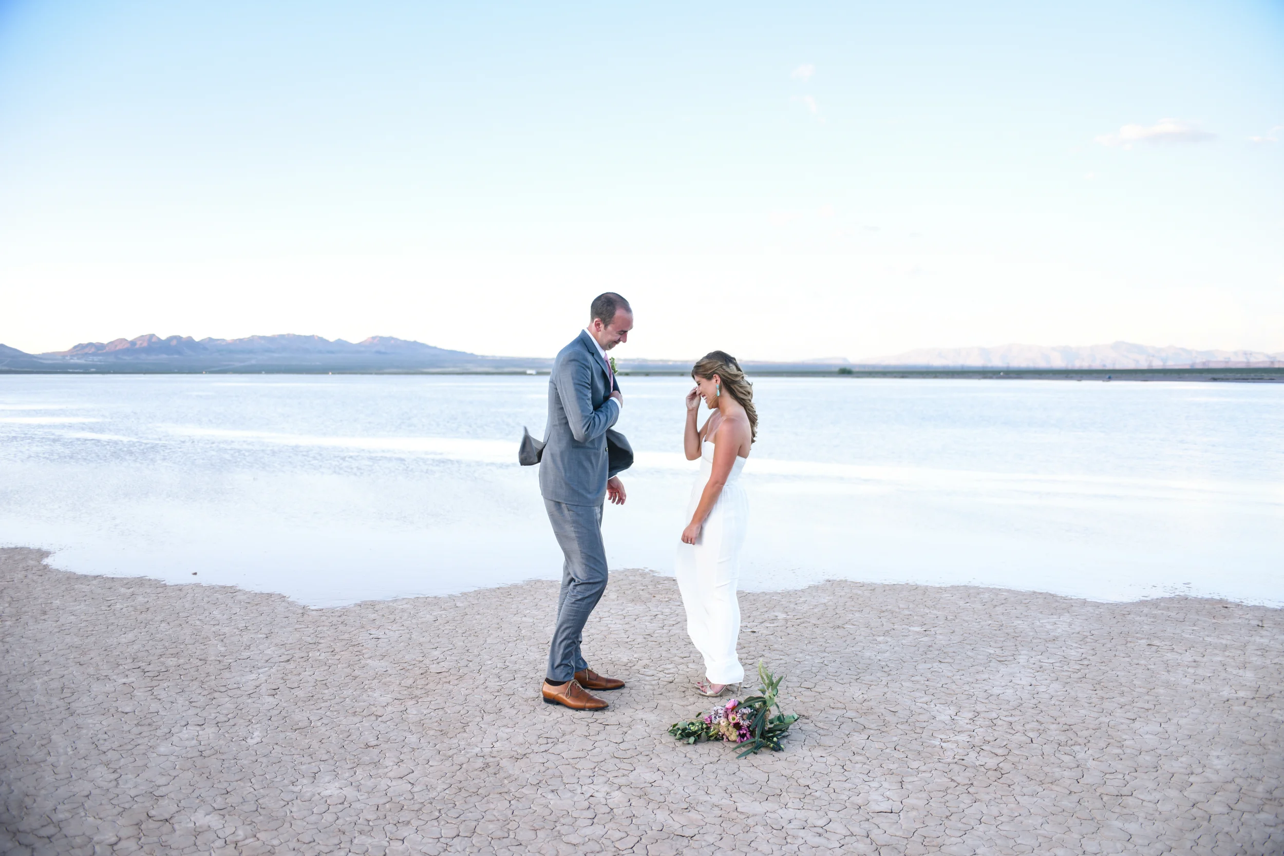 dry lake bed wedding, desert wedding, pop up wedding, elopement, las vegas elopement, desert elopement, flora pop elopement, ashley marie myers, lifestyle photography, lifestyle wedding, surprise wedding, surprise elopement, dry lake beds, las vegas, 