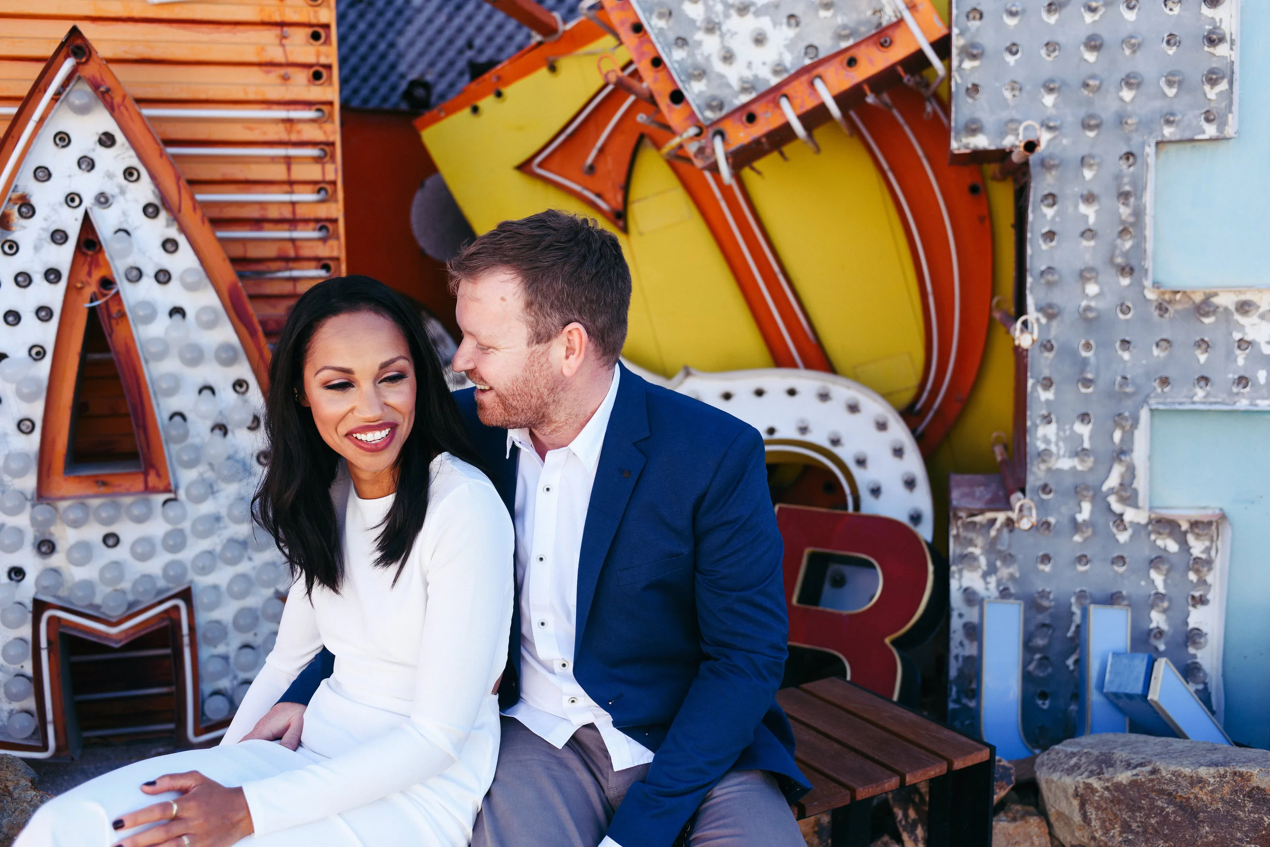 Neon Museum, Las Vegas Neon Museum, Neon Museum wedding, Vintage signs, Las Vegas Elopement, Flora Pop Elopement, Dry Lake Bed Elopement,