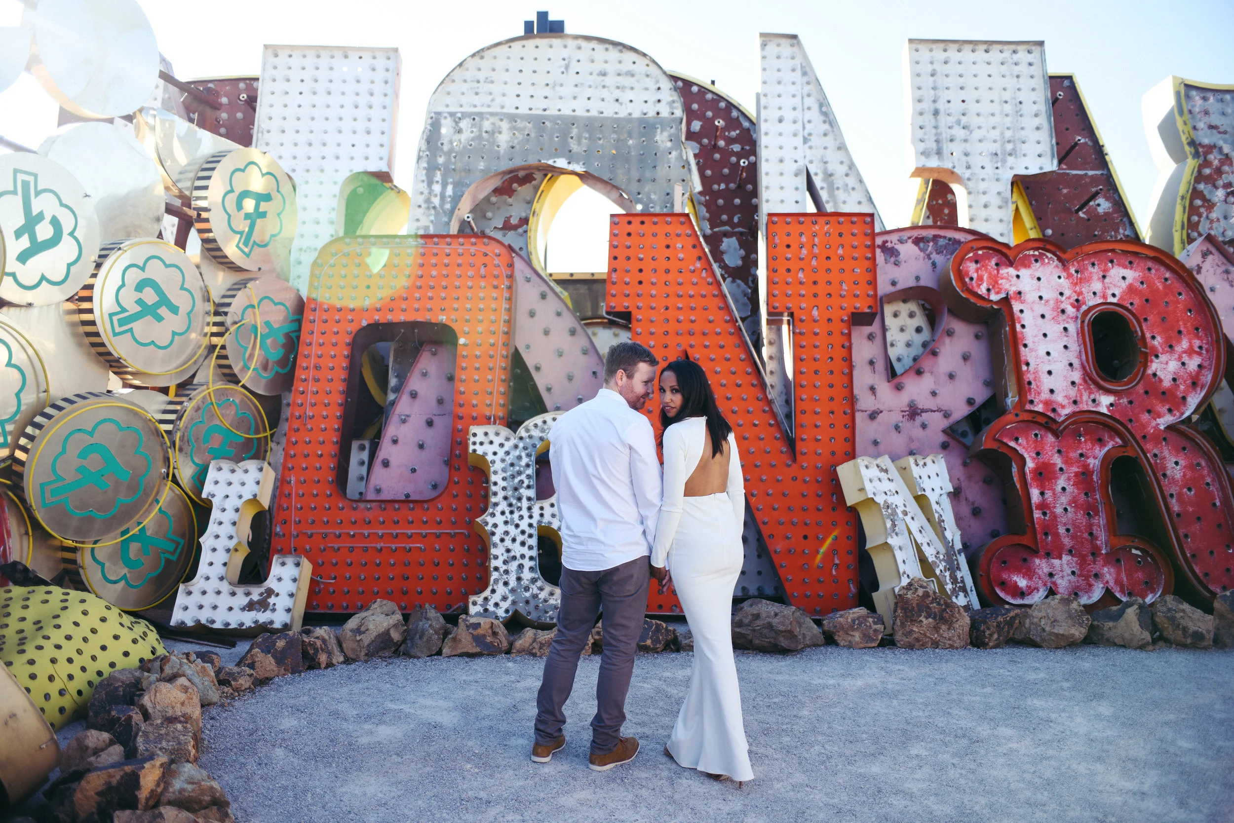 Neon Museum, Las Vegas Neon Museum, Neon Museum wedding, Vintage signs, Las Vegas Elopement, Flora Pop Elopement, Dry Lake Bed Elopement,