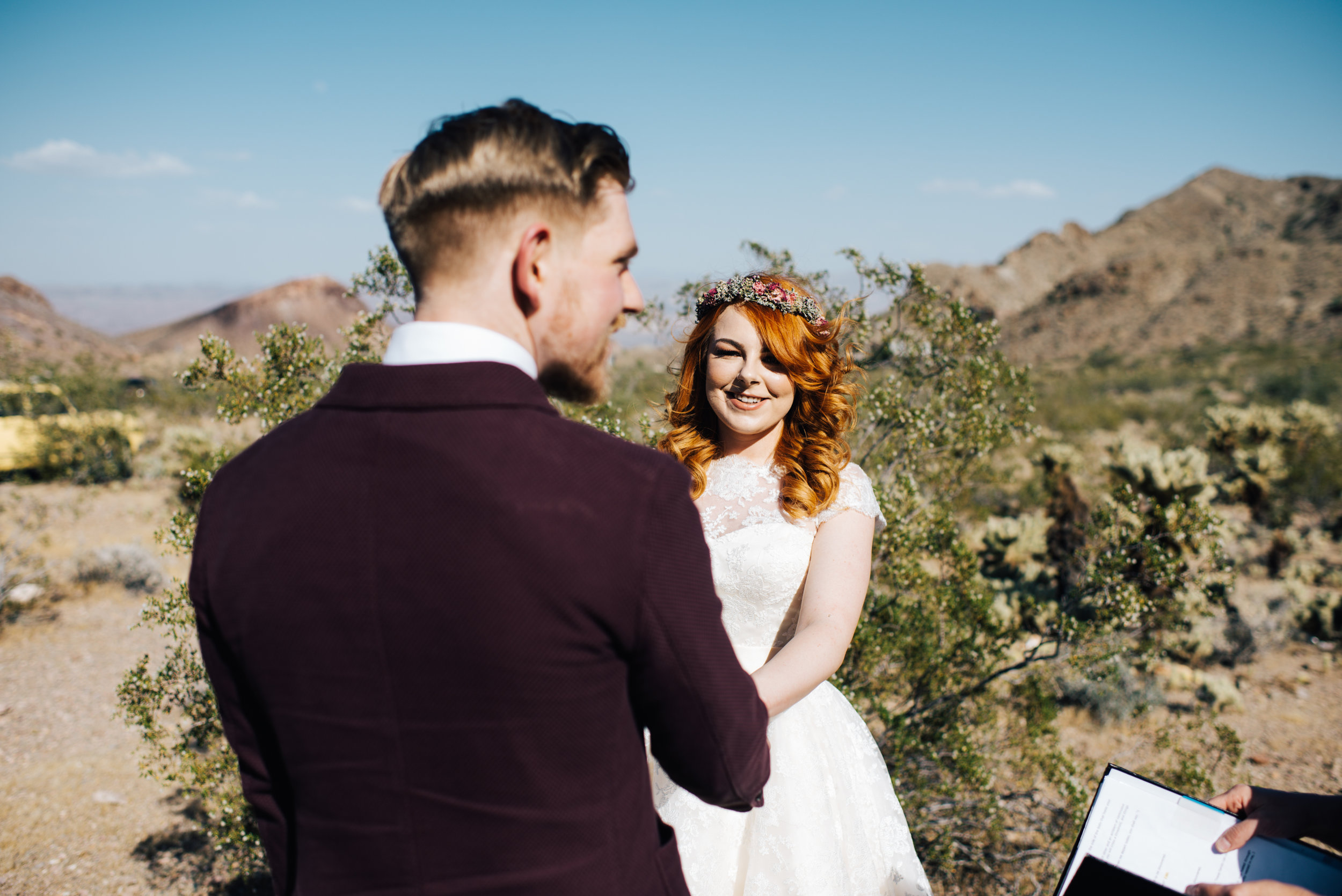 red head, ginger bride, vintage wedding, wedding las vegas, elopement las vegas, elopement, peachy keen union, red head bride, vintage bride, vintage car, tetra, yellow, desert wedding, summer wedding, las vegas, mojave desert, wedding inspiration, wed, i do, charming, las vegas elopement, elope, elopement photographer