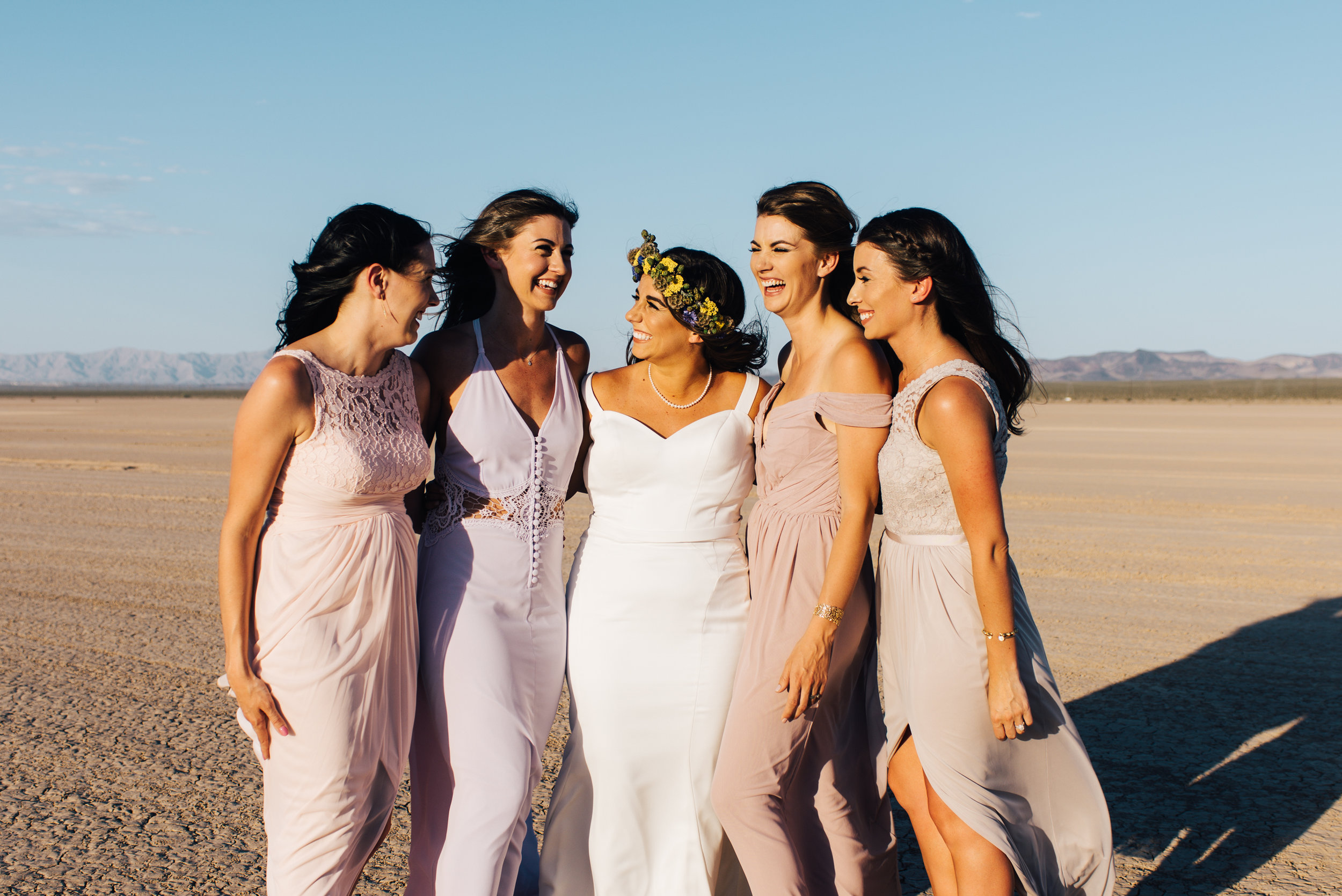 ted baker groom suit, groom, dry lake bed elopement, elopement, flora pop, las vegas wedding, las vegas elopement, pop up wedding, desert wedding, essence of australia wedding dress, wedding dress, bride, bride style, bridal, aussie wedding, las vegas photographer, desert life, summer wedding, blush, blush bridal party, girls, flower crown, 