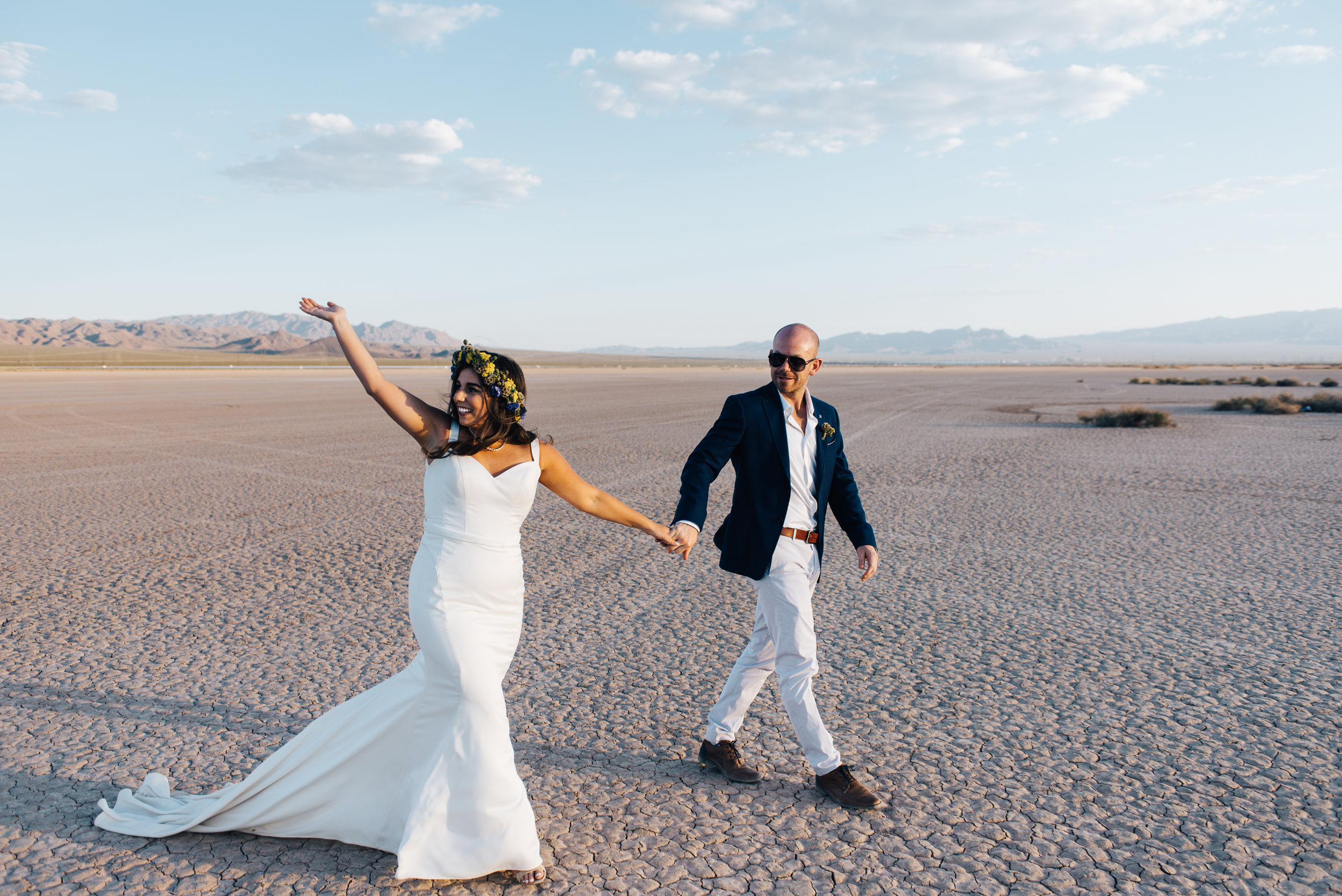 ted baker groom suit, groom, dry lake bed elopement, elopement, flora pop, las vegas wedding, las vegas elopement, pop up wedding, desert wedding, essence of australia wedding dress, wedding dress, bride, bride style, bridal, aussie wedding, las vegas photographer, desert life, summer wedding, blush, blush bridal party, girls, flower crown, 