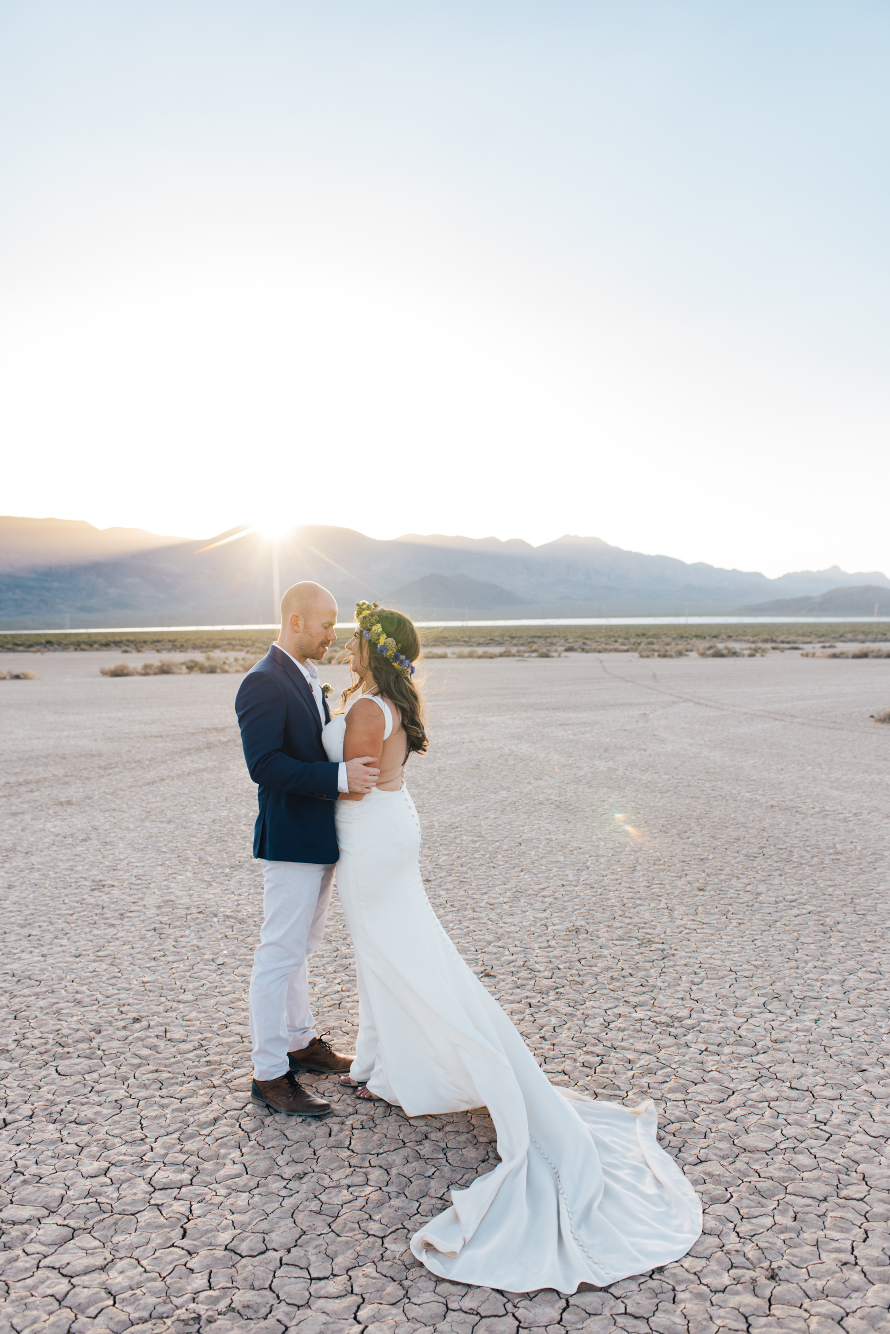 ted baker groom suit, groom, dry lake bed elopement, elopement, flora pop, las vegas wedding, las vegas elopement, pop up wedding, desert wedding, essence of australia wedding dress, wedding dress, bride, bride style, bridal, aussie wedding, las vegas photographer, desert life, summer wedding, blush, blush bridal party, girls, flower crown, 