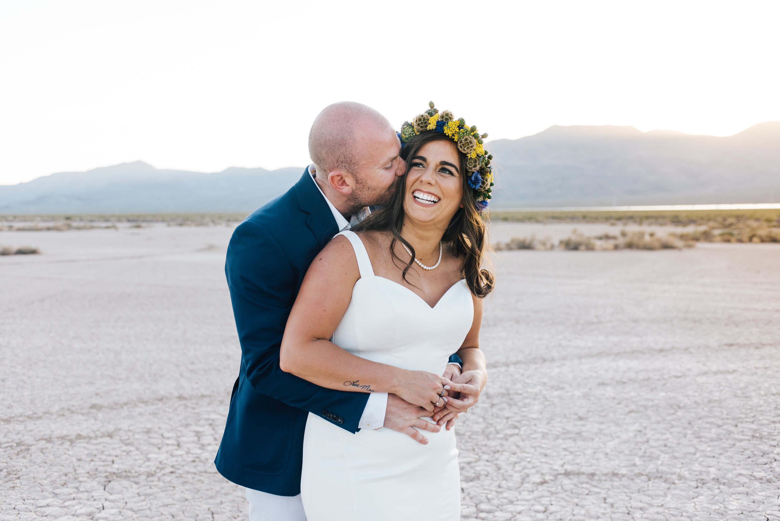 ted baker groom suit, groom, dry lake bed elopement, elopement, flora pop, las vegas wedding, las vegas elopement, pop up wedding, desert wedding, essence of australia wedding dress, wedding dress, bride, bride style, bridal, aussie wedding, las vegas photographer, desert life, summer wedding, blush, blush bridal party, girls, flower crown, 
