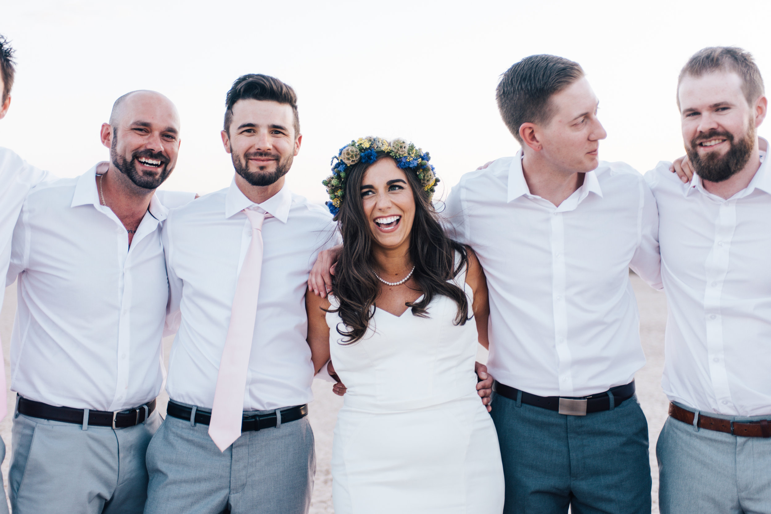 ted baker groom suit, groom, dry lake bed elopement, elopement, flora pop, las vegas wedding, las vegas elopement, pop up wedding, desert wedding, essence of australia wedding dress, wedding dress, bride, bride style, bridal, aussie wedding, las vegas photographer, desert life, summer wedding, blush, blush bridal party, girls, flower crown, 
