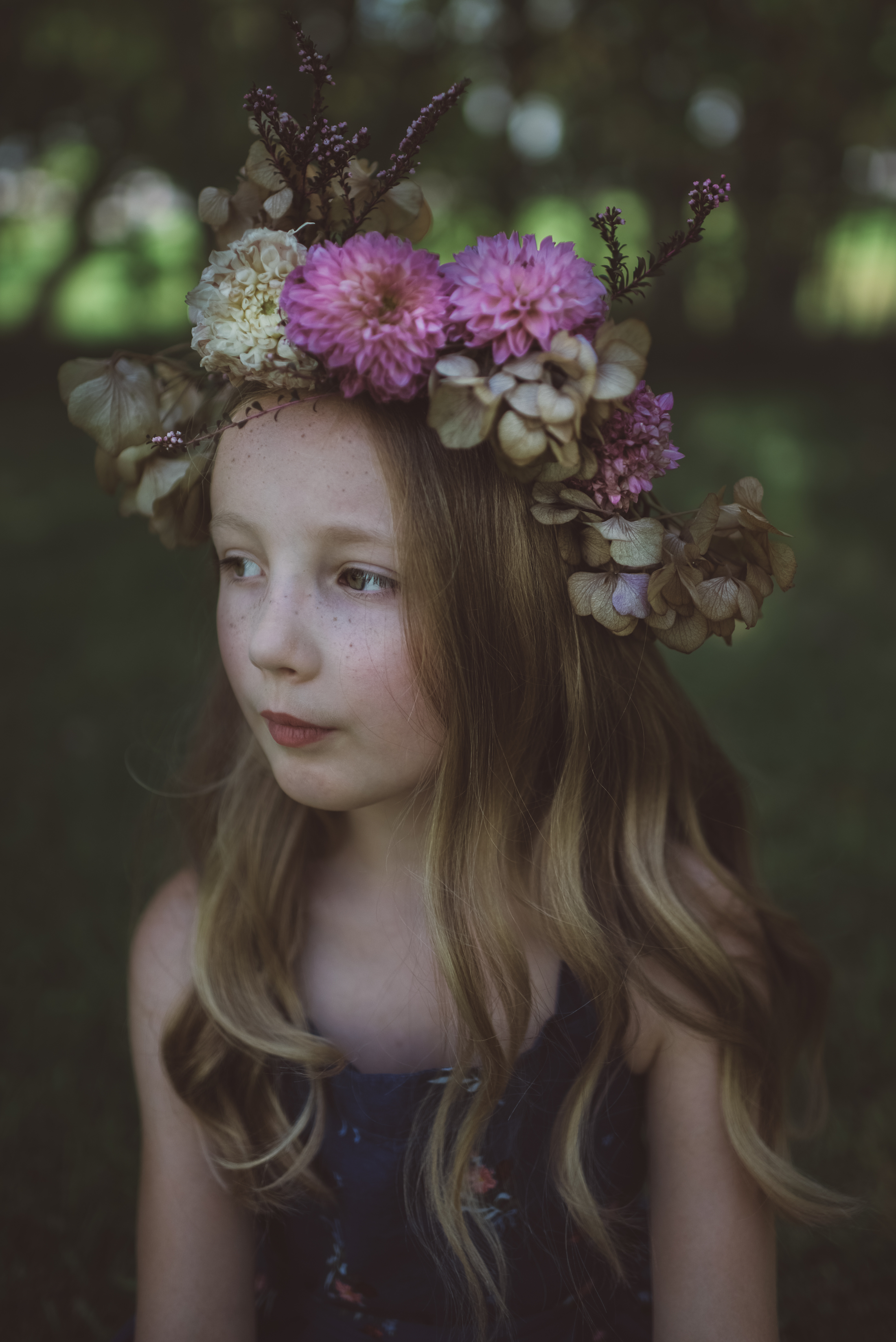 las vegas photographer, ophelia, flower crown, children portrait, portraits, children, girl, 