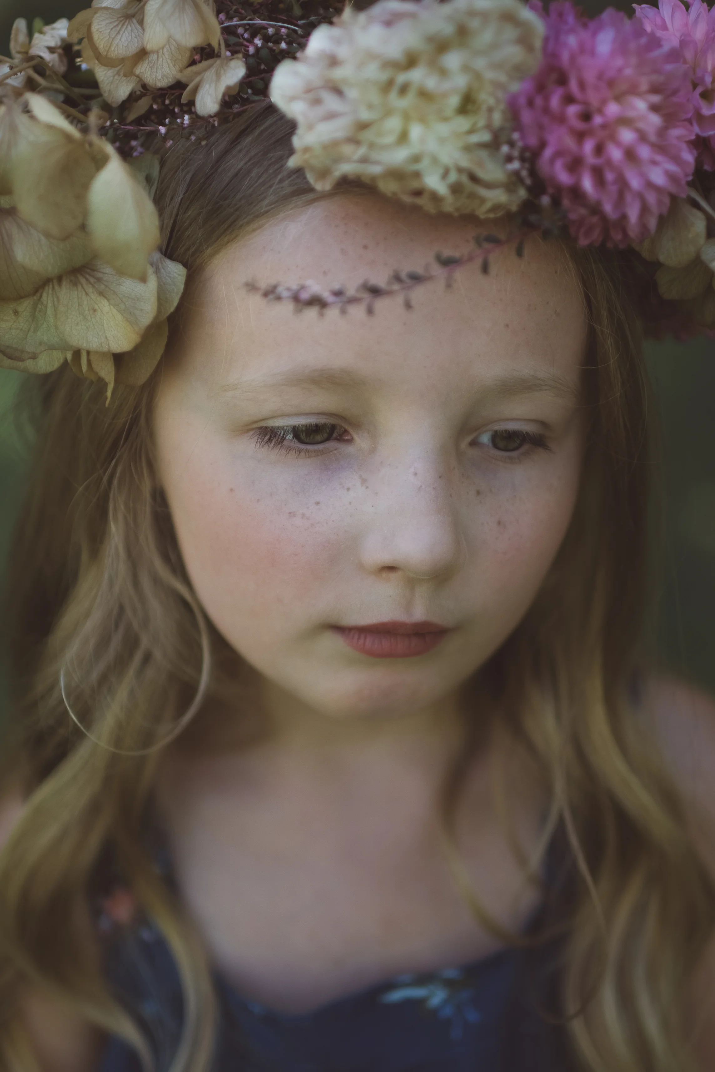 las vegas photographer, ophelia, flower crown, children portrait, portraits, children, girl, 