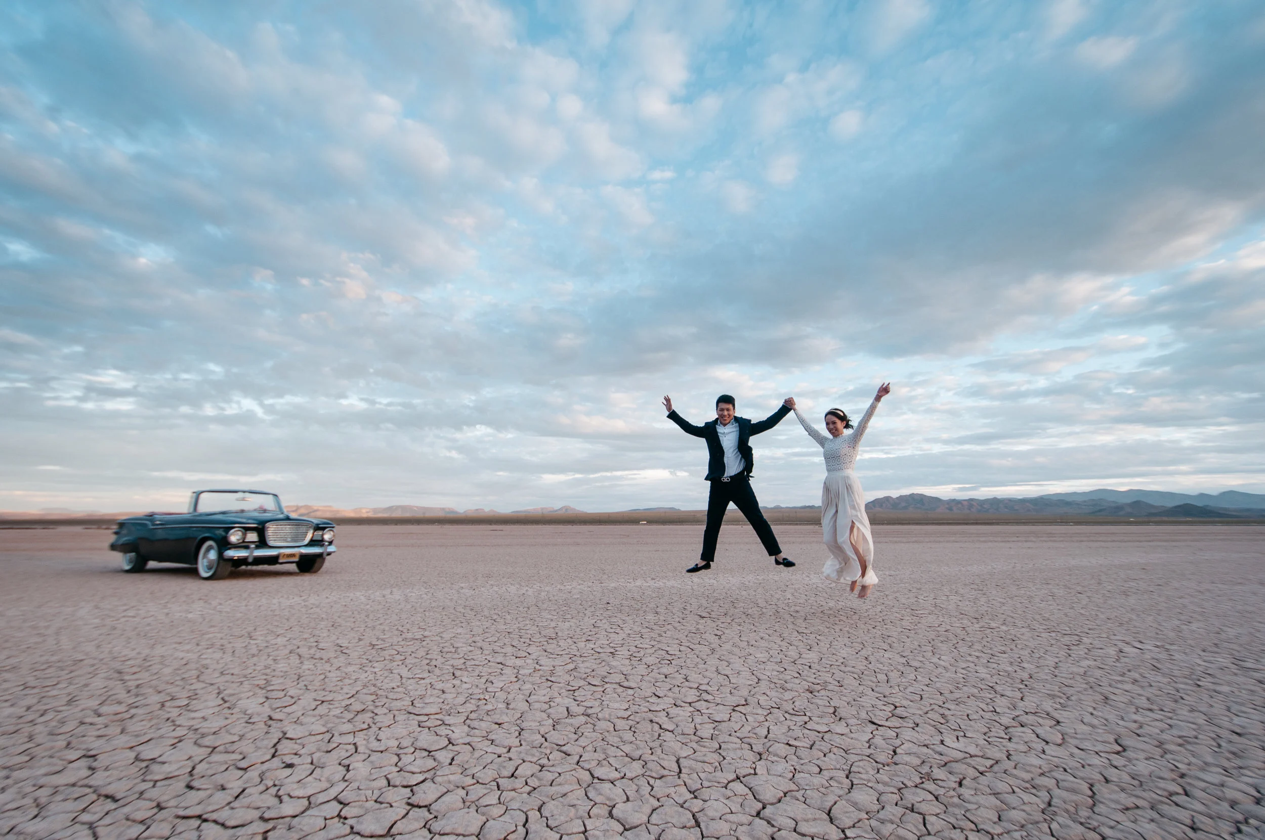 Peachy Keen Union Elopement / Dry Lake Bed and Downtown Las Vegas with Bryant and Zoe