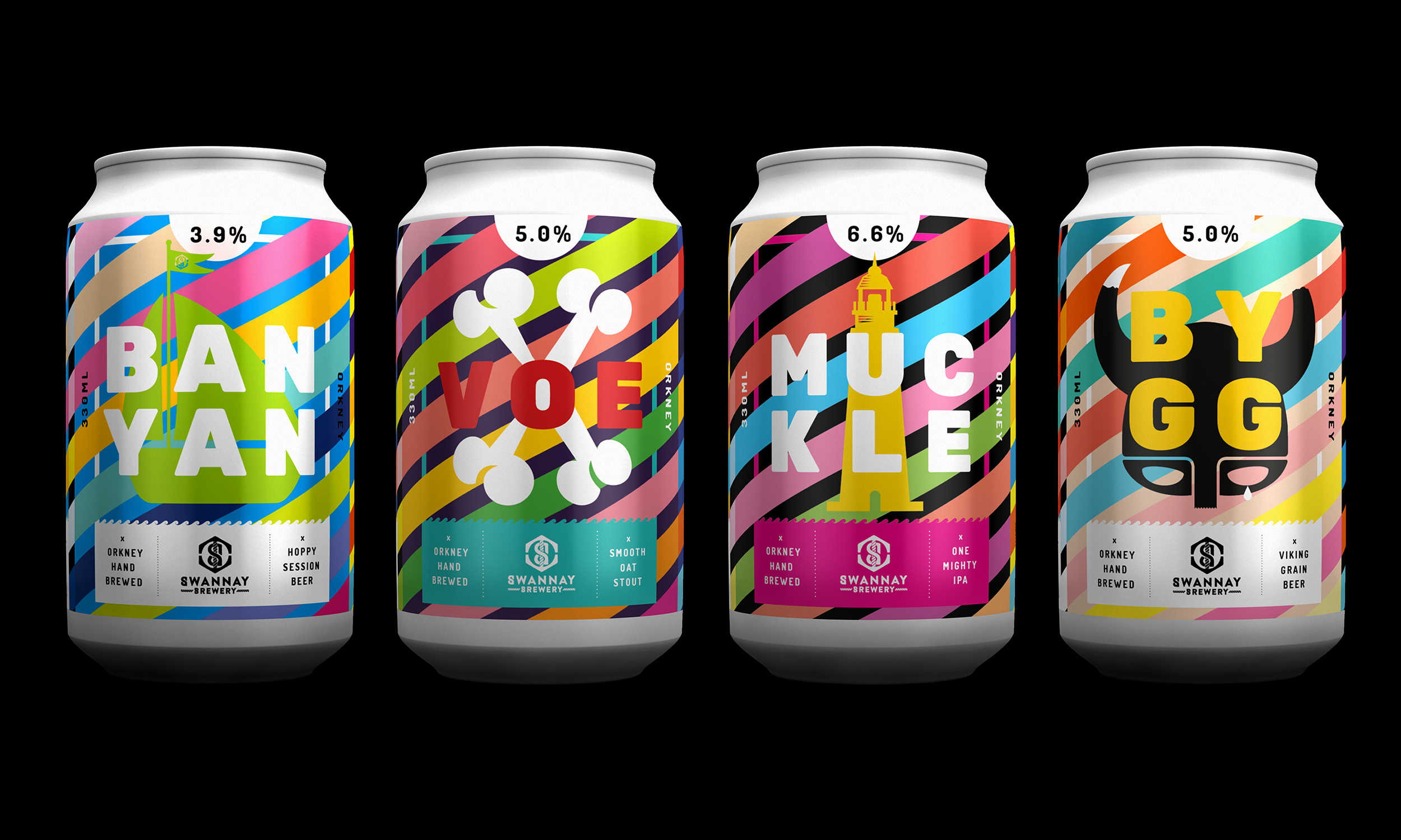 The full range, and below, keg labels and some supporting design work