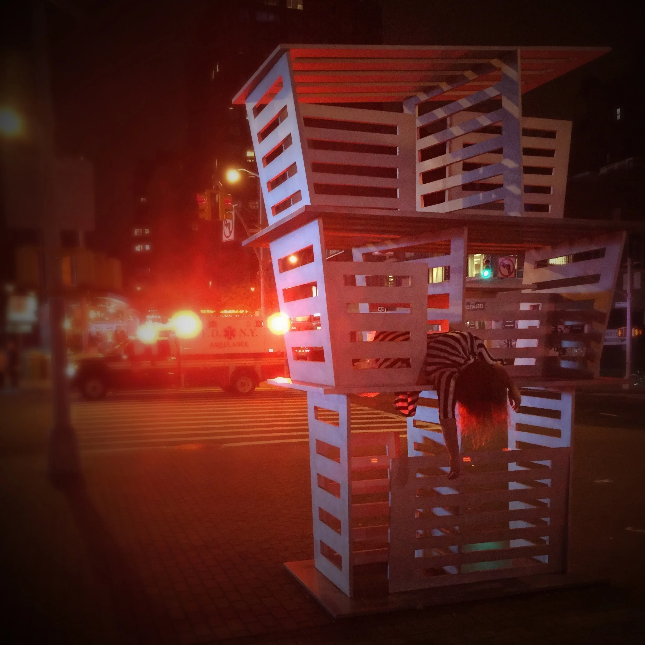    "Live people ignore the strange and unusual." # deaddenah , 2015  Upper West Side, New York City 