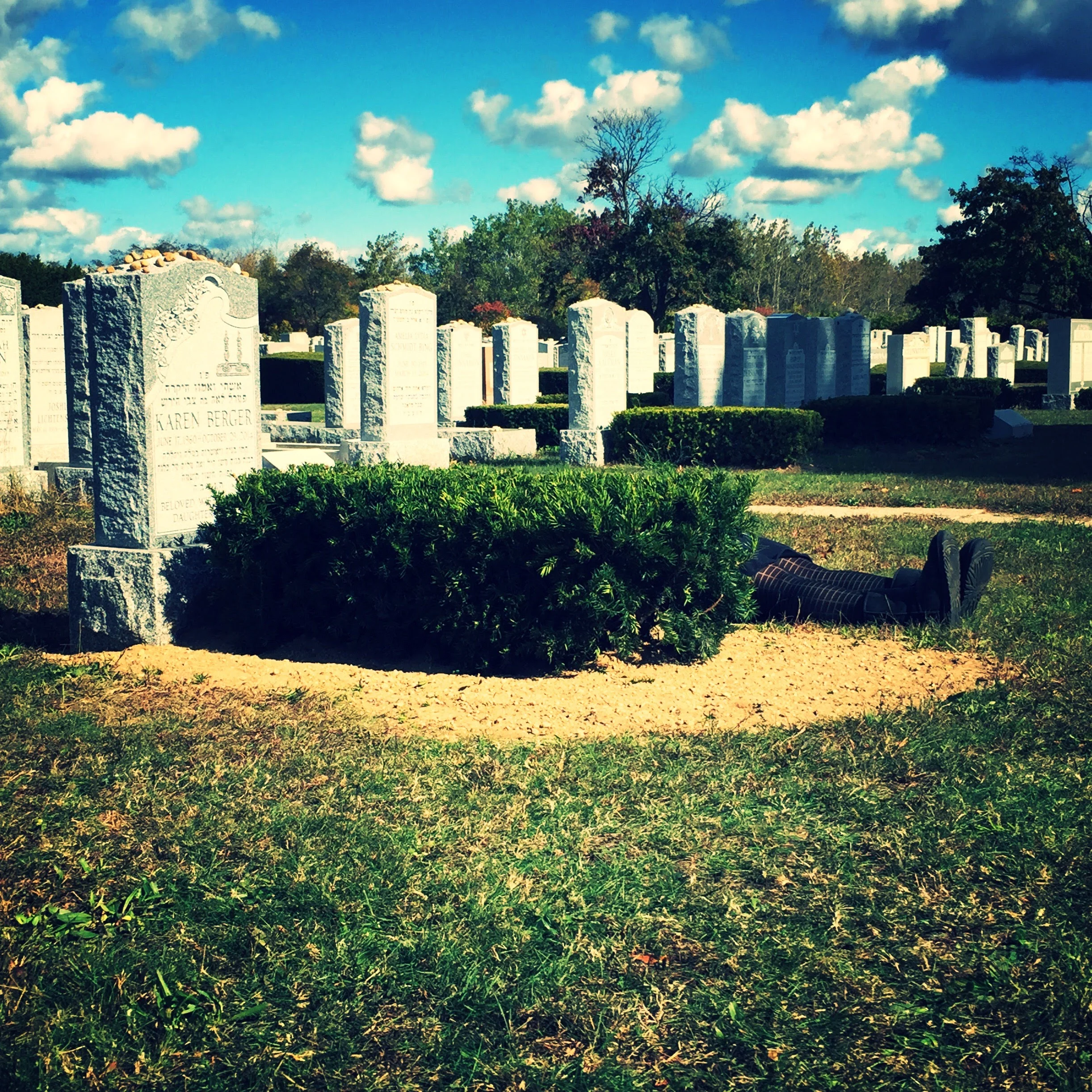   Me: Hanna, I have something important to ask you. You can totally say no and tell me it's completely out of line. Hanna: Yes, you can do a # deaddenah &nbsp;with my mother's headstone.    #new low #sixfootlow , 2015  New Montefiore Cemetery, New Y