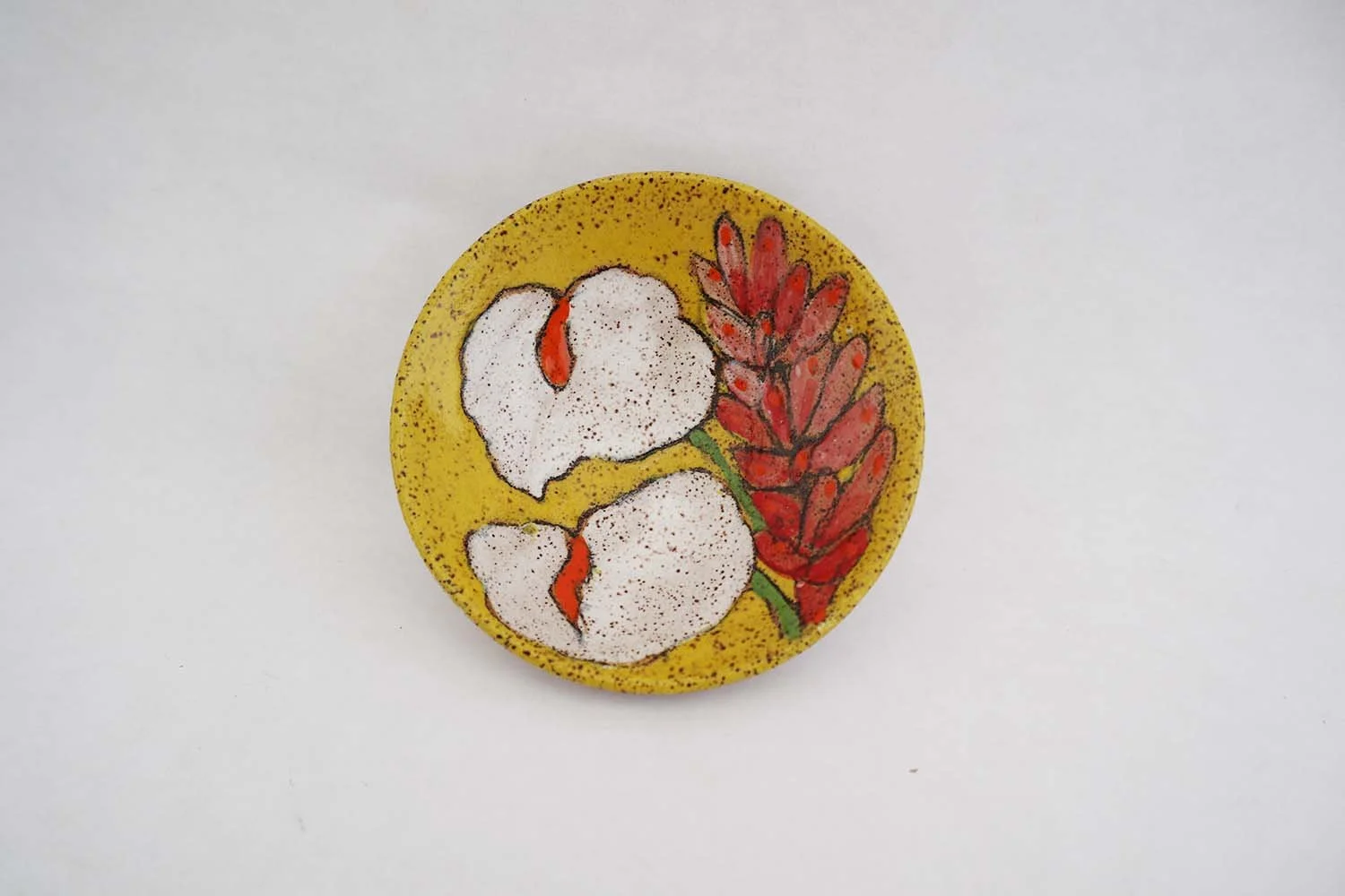 Flowers and Pigment Salt Dish (bright yellow)