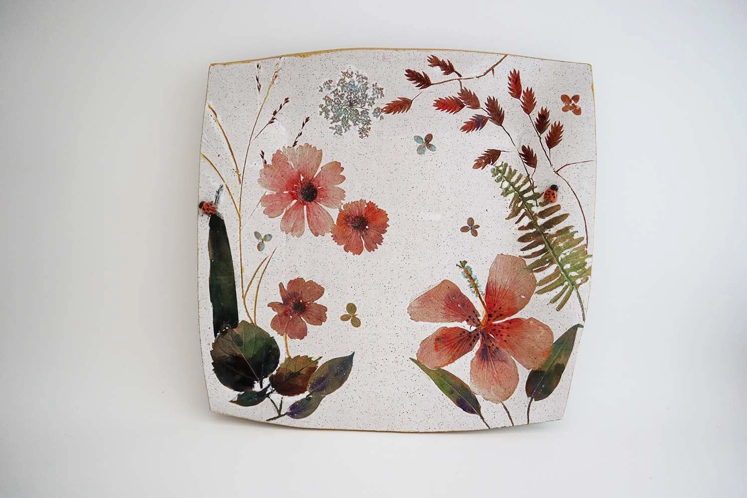 Imprinted Wildflower Square Platter