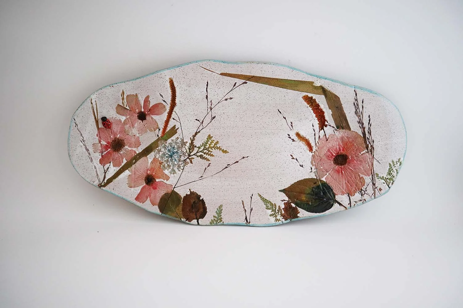 Imprinted Wildflower Oval Tray