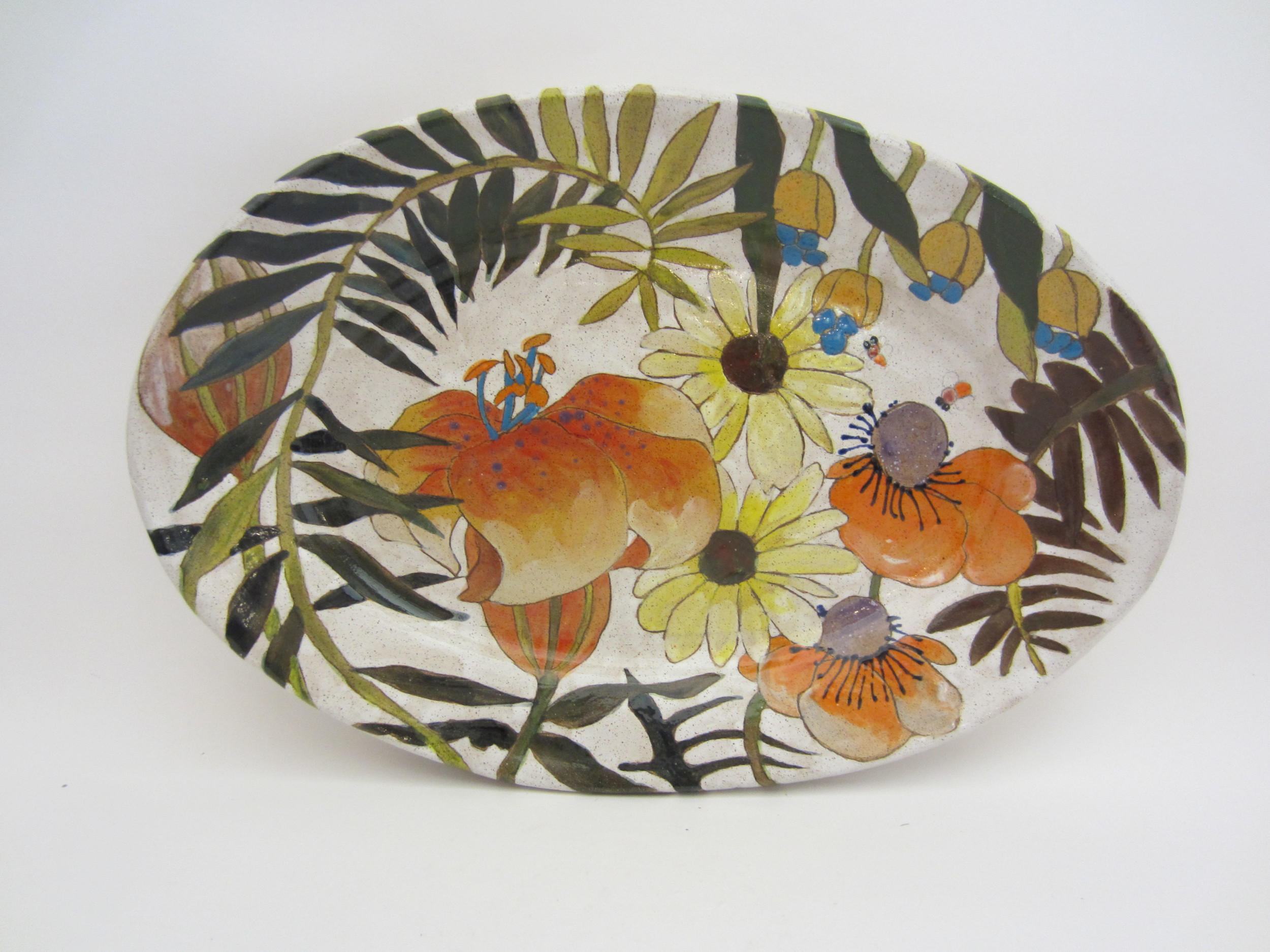 Flowers & Pigment Medium Oval Platter 