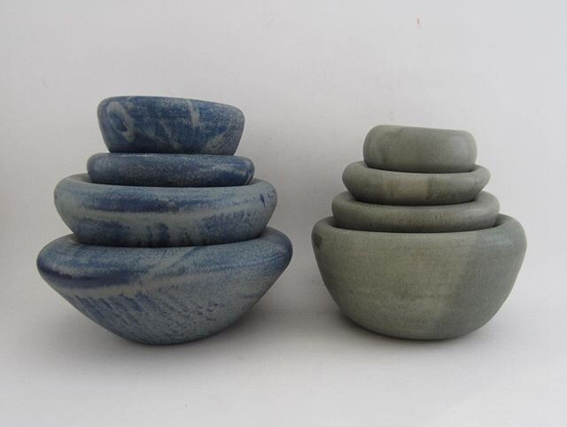 River rock stacking bowls. @birchpvd @oberlin_pvd  #studiopotter #restaurantpottery #ceramics #pottery #handmade