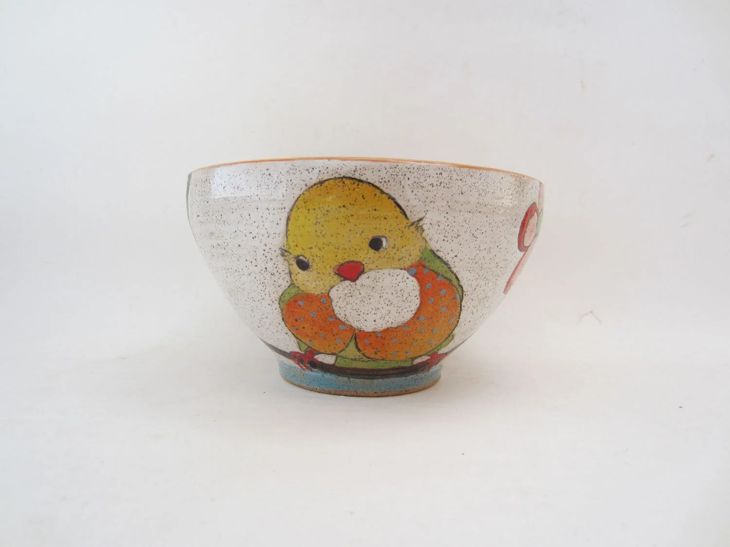 Small V-Shaped Bowl - Flowers, Birds, & Berries