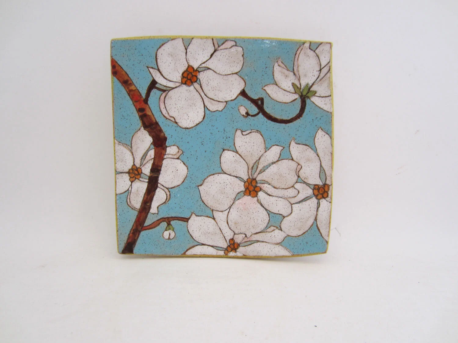 Star Magnolia Square Dish (tiffany blue)