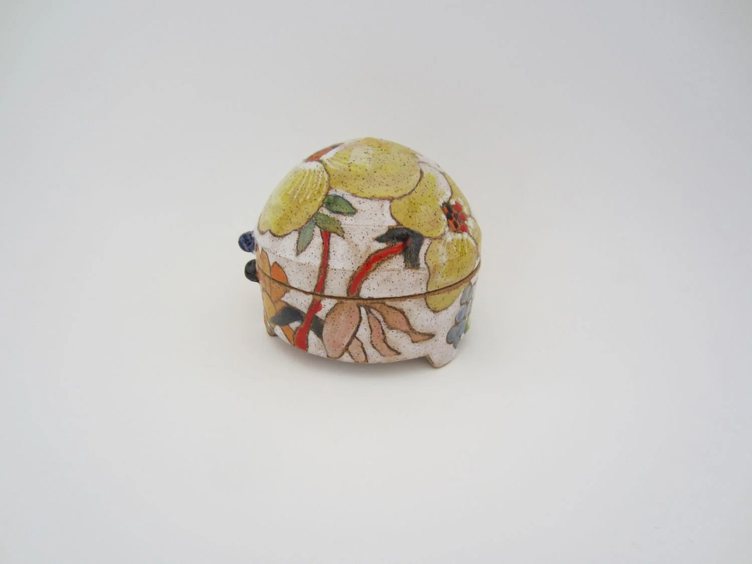 Flowers & Pigment Covered Jar (white)