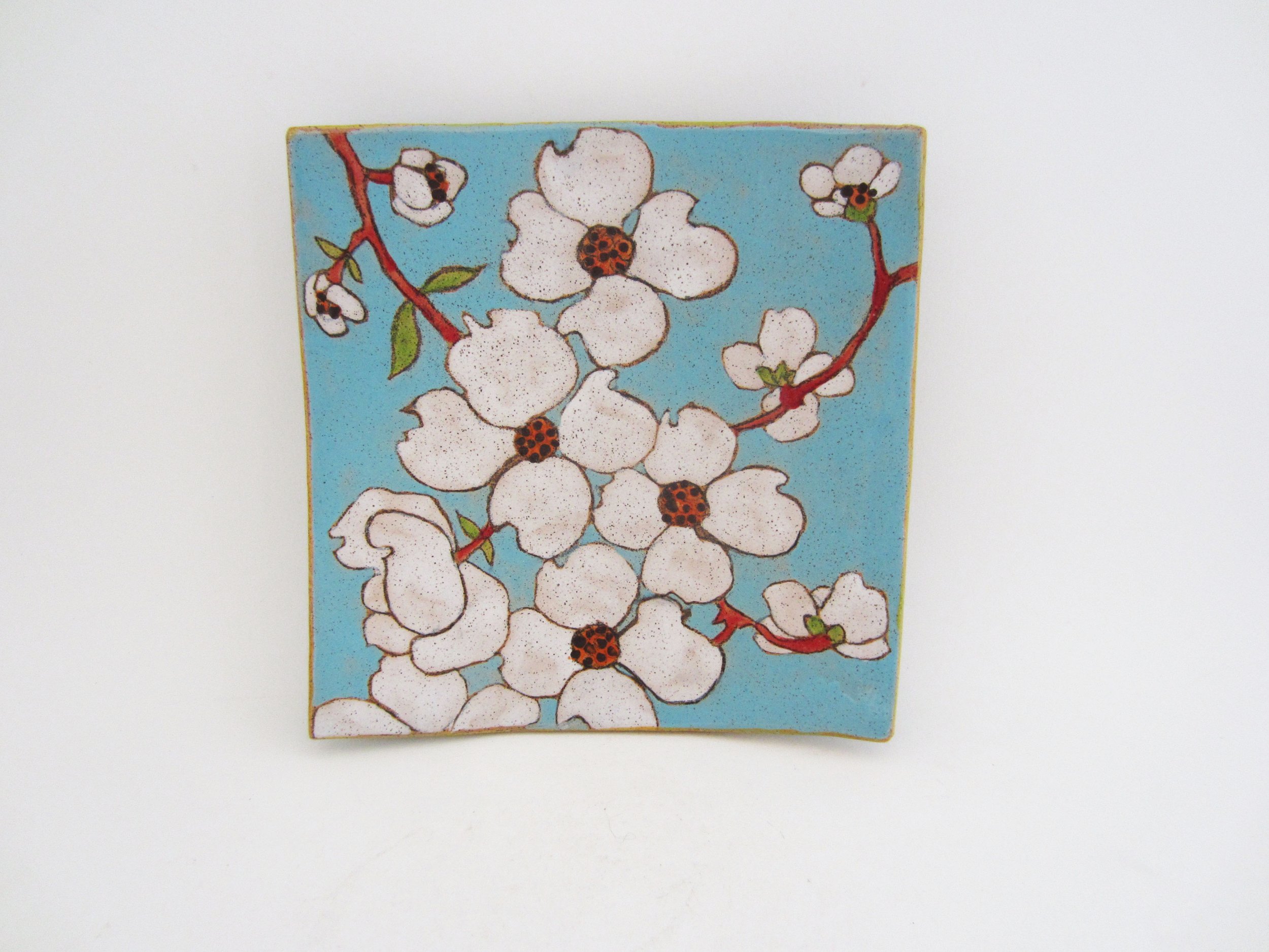 Dogwood Square Dish (tiffany blue)