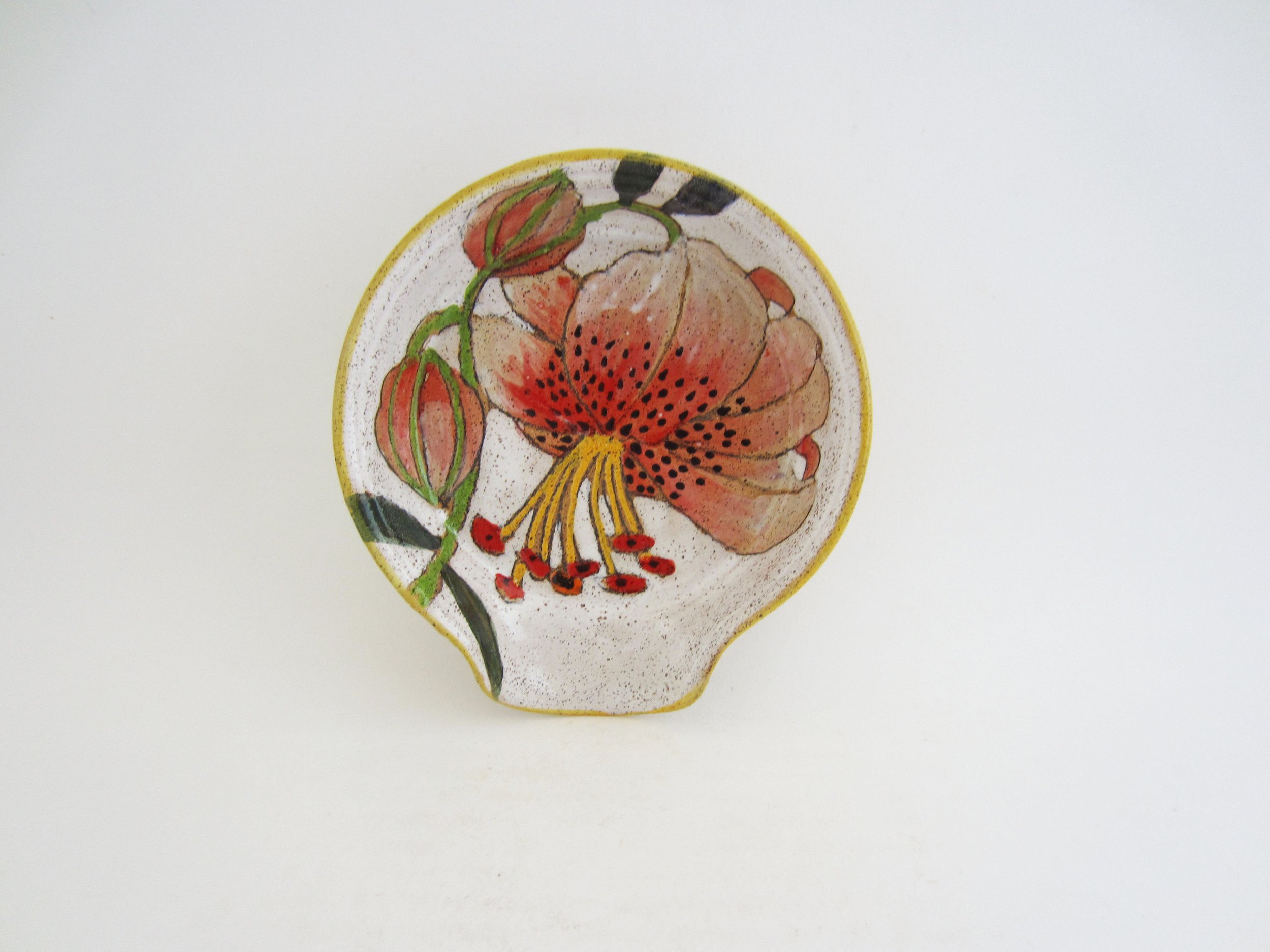 Flowers and Pigment Spoon Rest